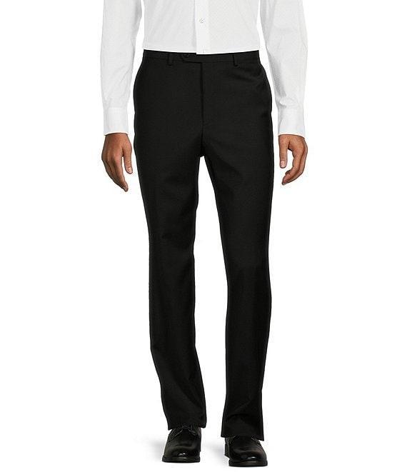 Hickey Freeman Modern Fit Flat-Front Solid Dress Pants Product Image