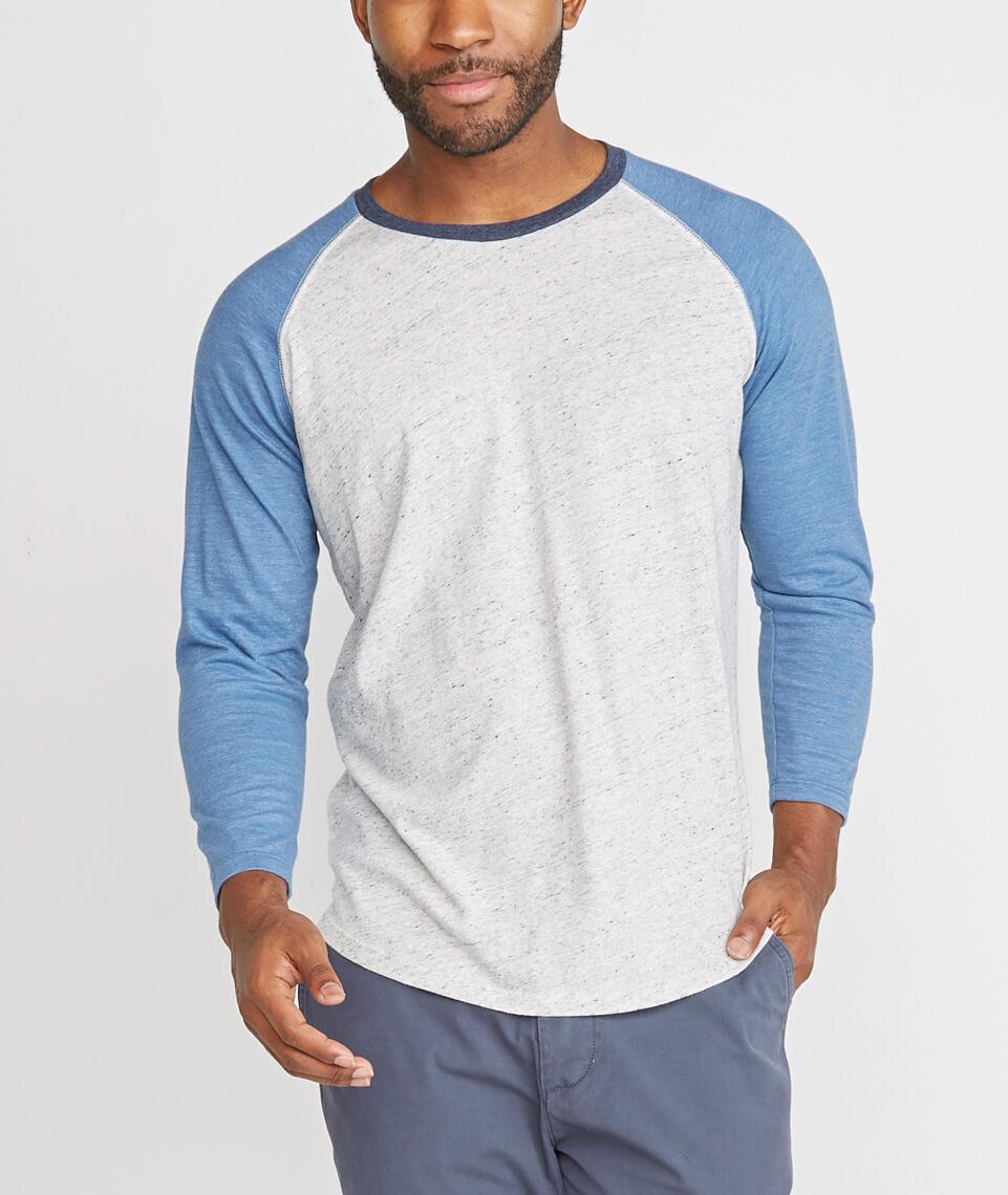 Baseball Raglan in Grey/Navy Product Image