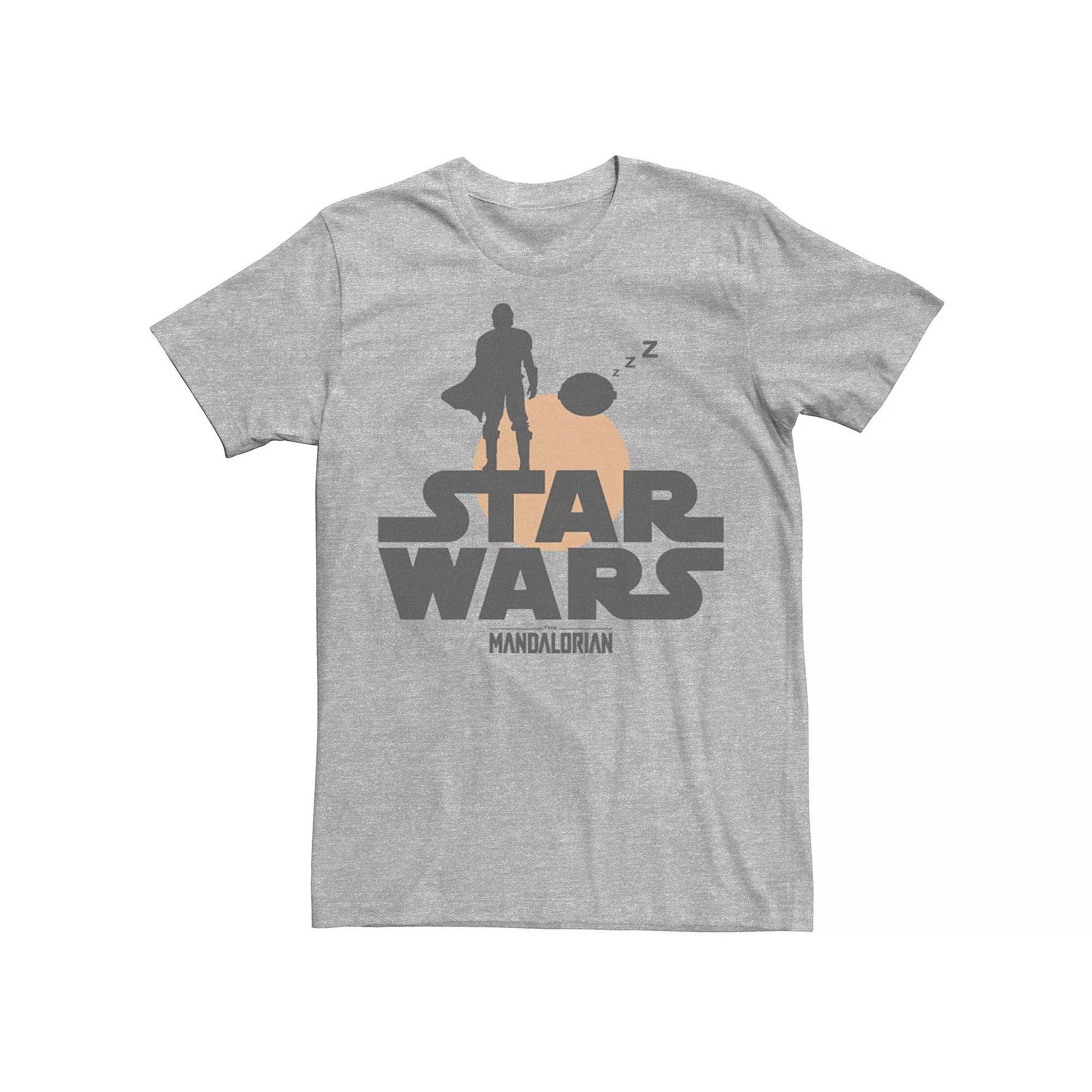 Mens Star Wars The Mandalorian The Child Sunset Silhouette Logo Tee Product Image