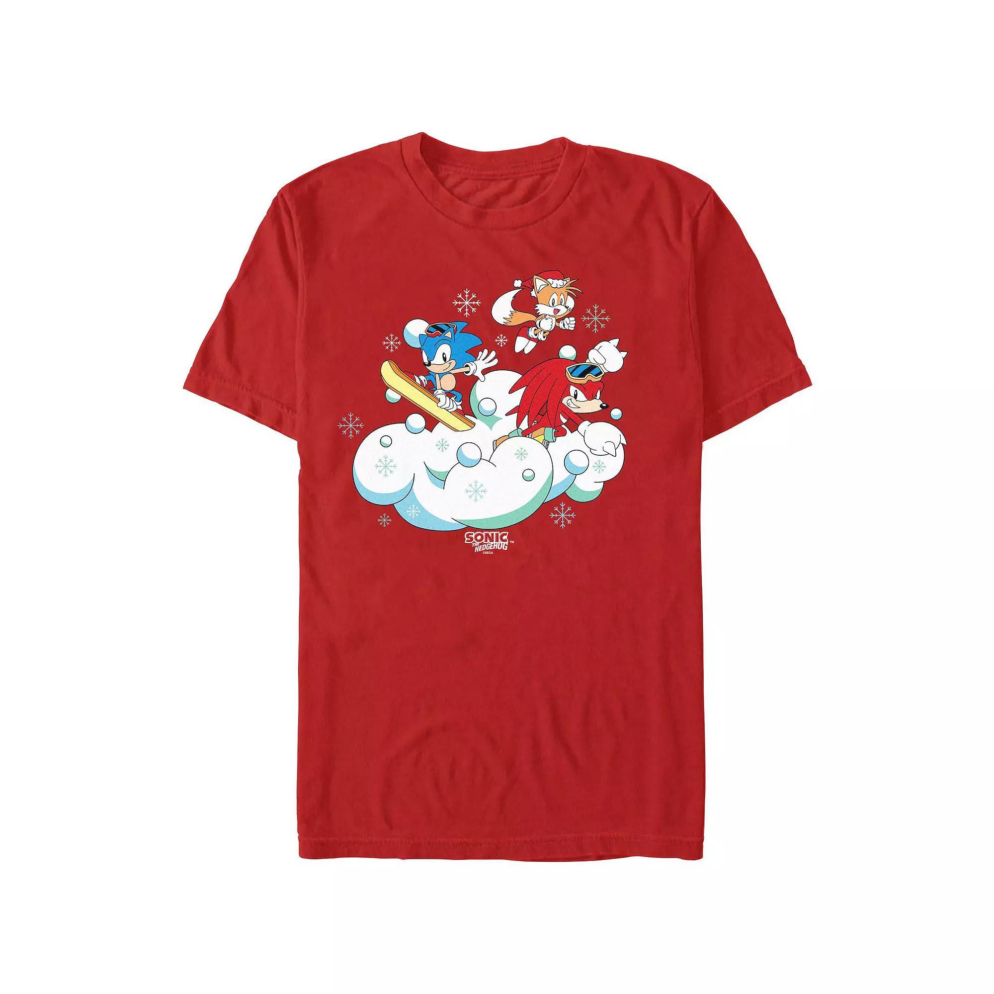 Men's Sonic The Hedgehog Winter Games Graphic Tee, Size: Small, Red Product Image