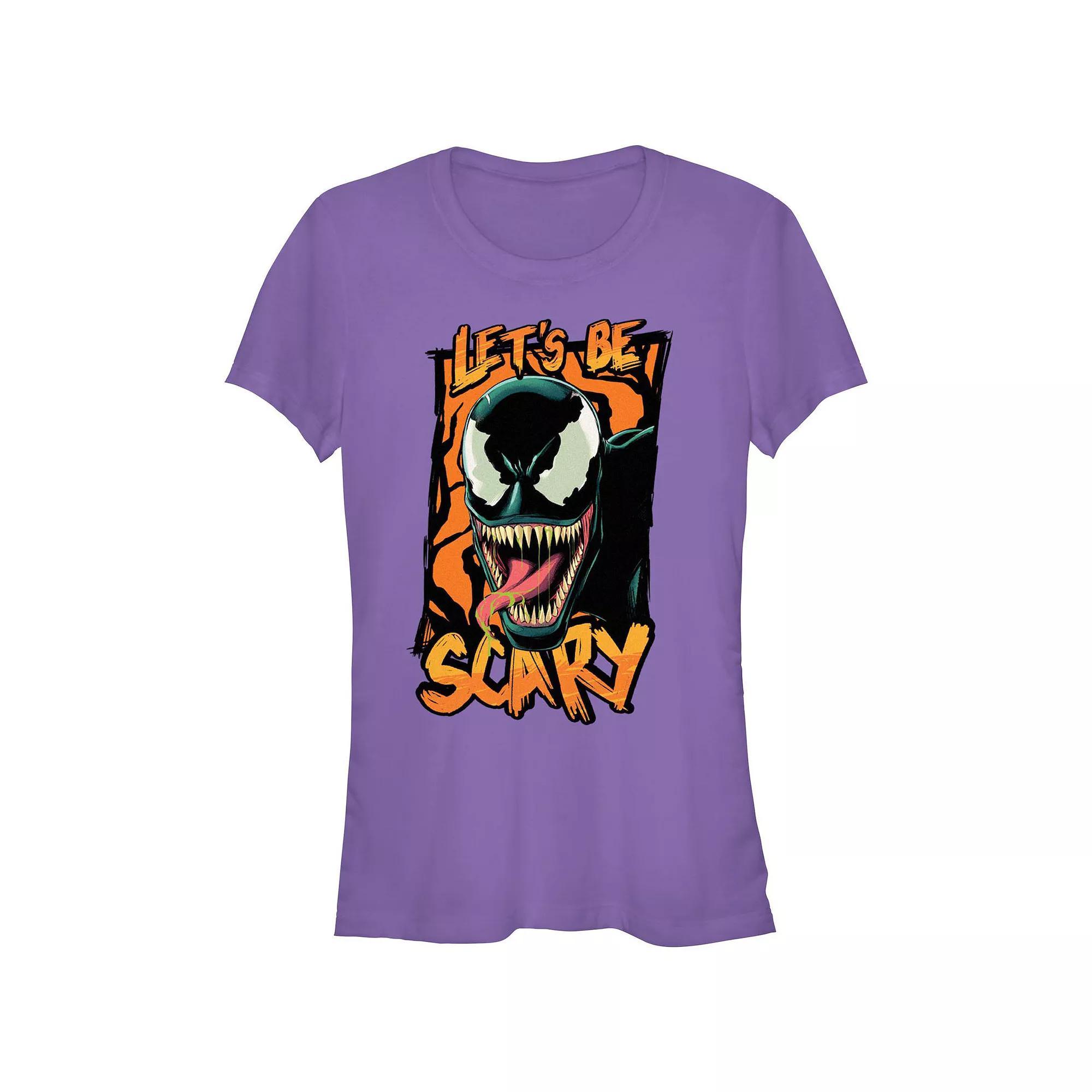 Juniors' Marvel Spider-Man Vemon Let's Be Scary Fitted Graphic Tee, Girl's, Size: Medium, Purple Product Image