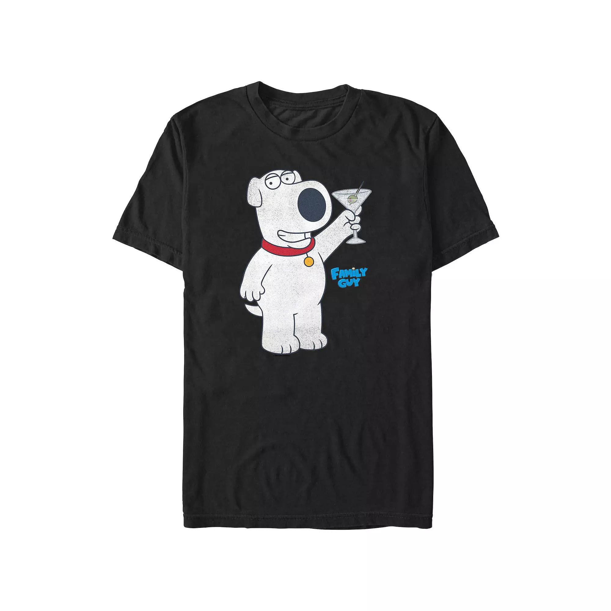 Big & Tall Family Guy Brian Having A Martini Graphic Tee, Men's, Size: Large Tall, Black Product Image