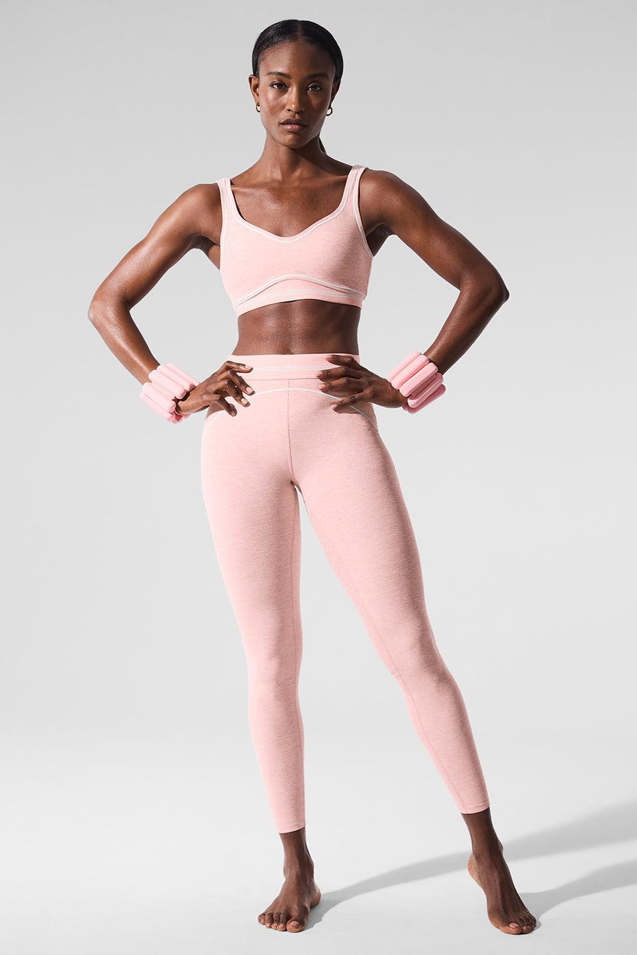 Alosoft Heart Throb Bra - Pink Quartz Heather/White Product Image