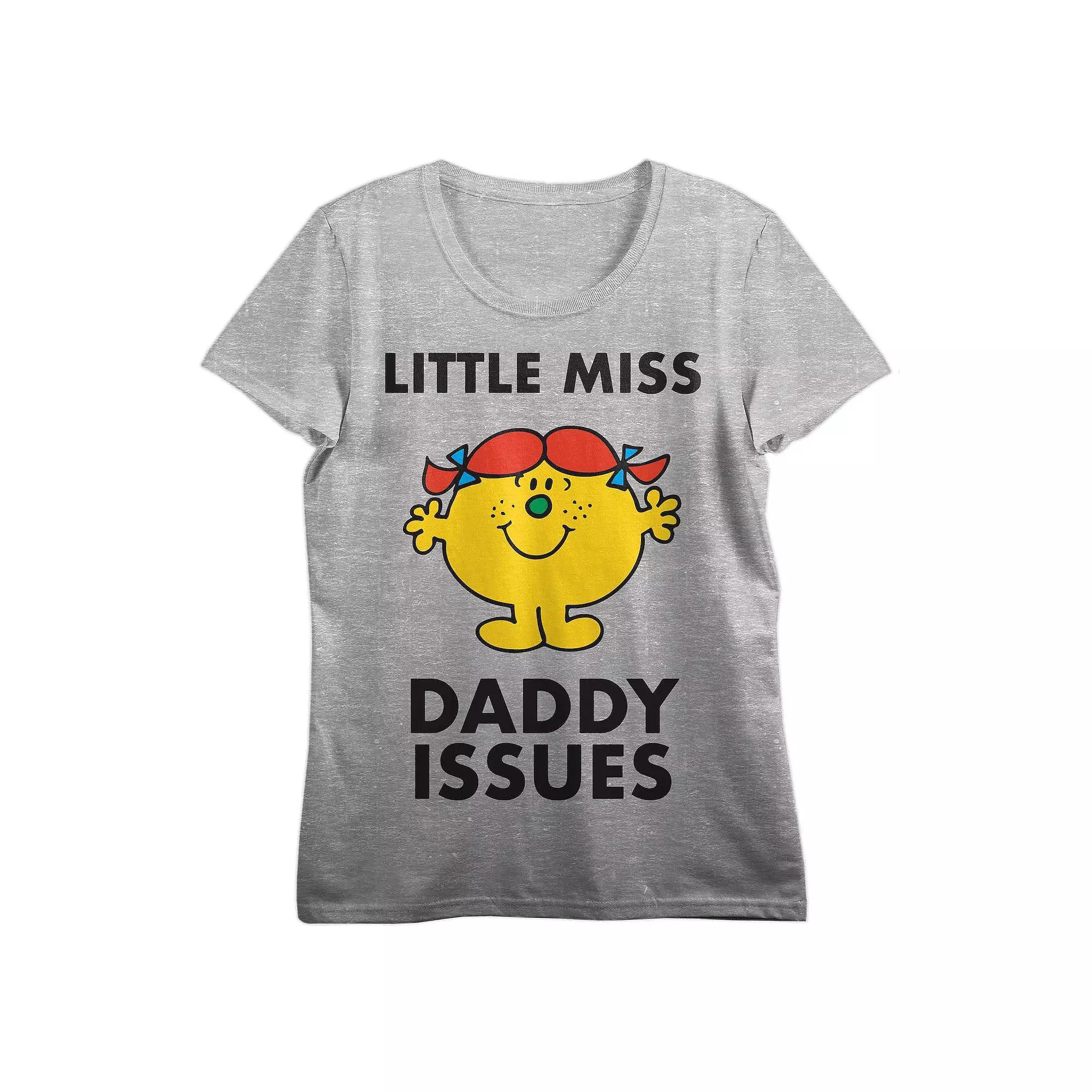 Juniors' Mr. Men and Little Miss Graphic Tee, Girl's, Size: Large, Gray Product Image