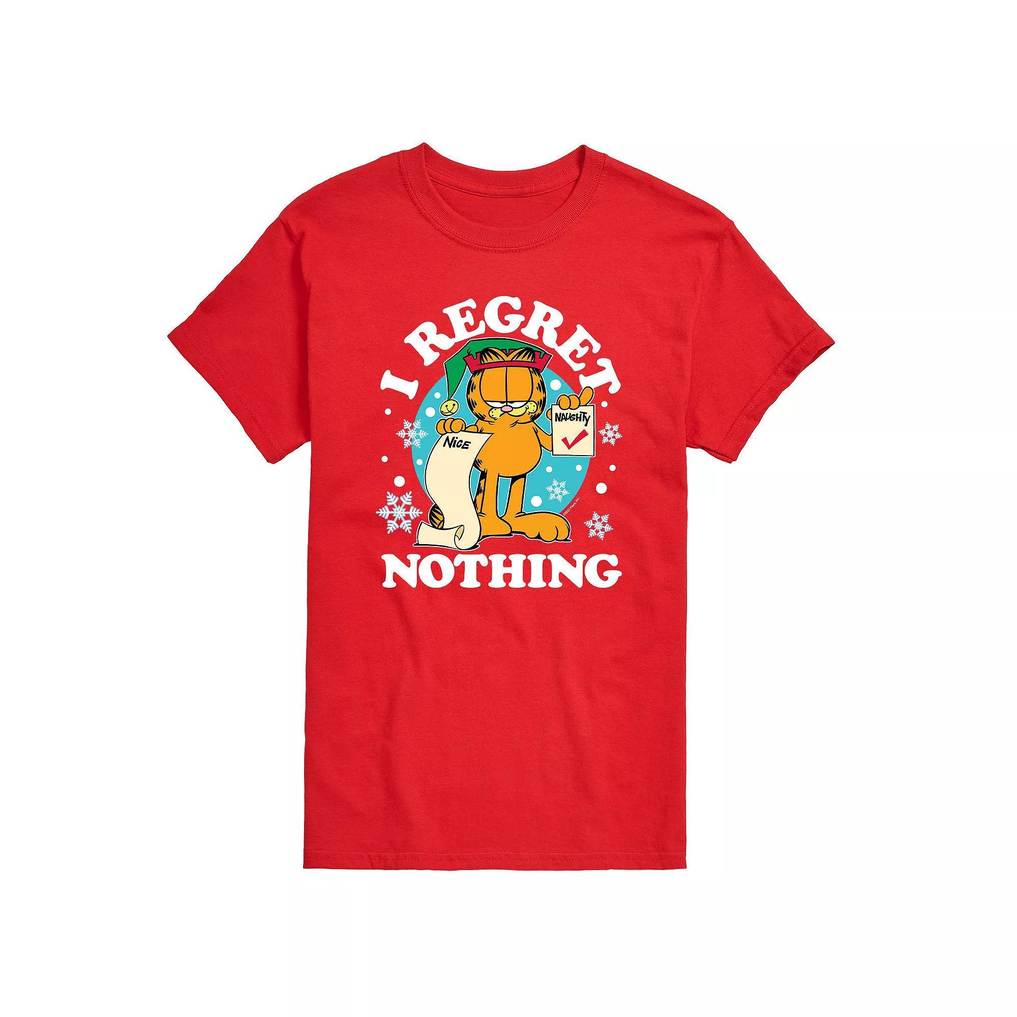 Men's Garfield Naughty List I Regret Nothing Graphic Tee, Size: Small, Red Product Image