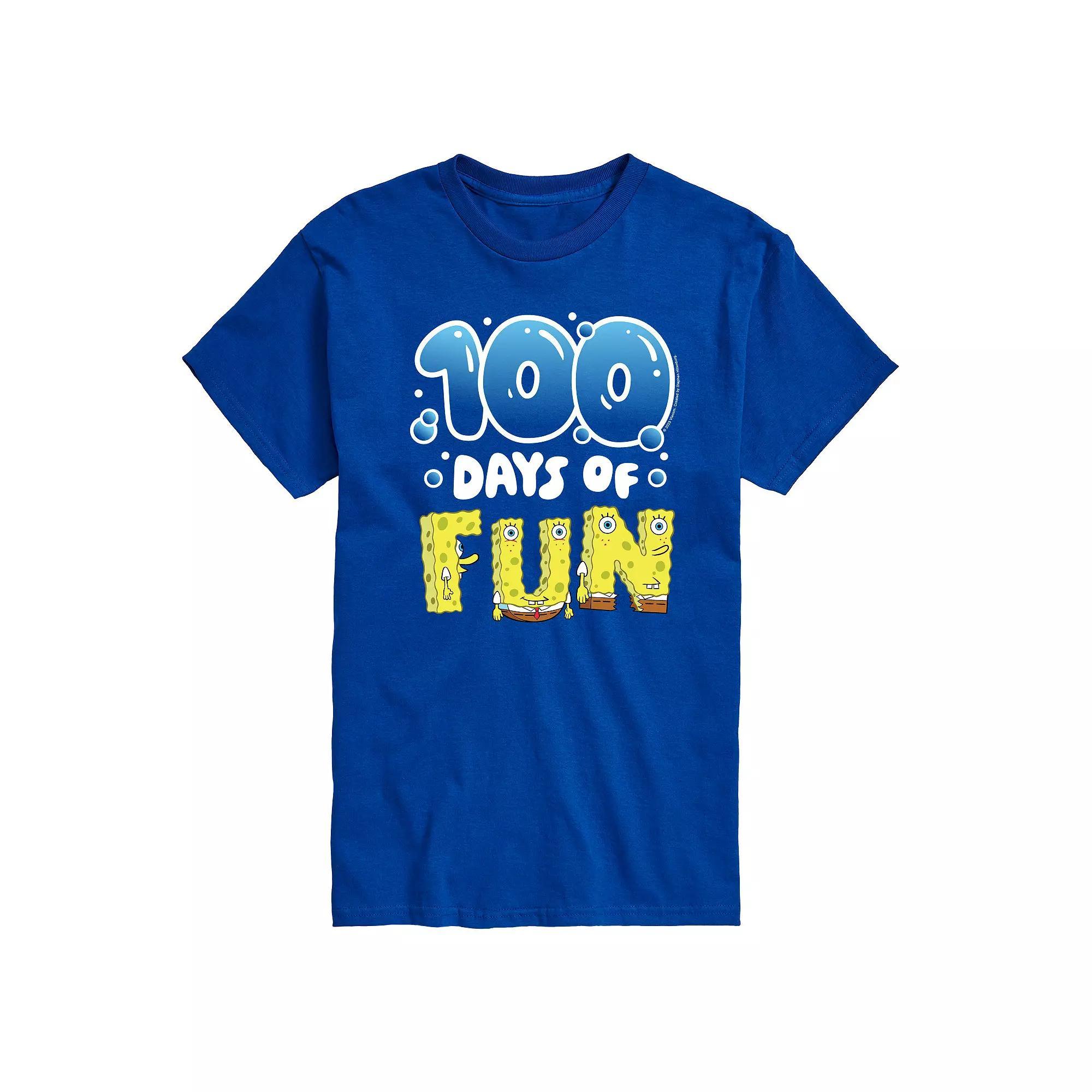 Mens SpongeBob SquarePants 100 Days Of Fun Graphic Tee Product Image