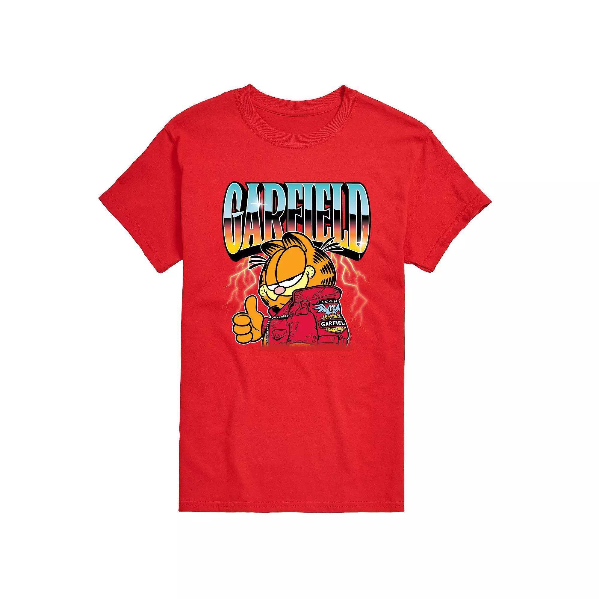 Big & Tall Garfield Motorcycle Chrome Graphic Tee, Mens Product Image