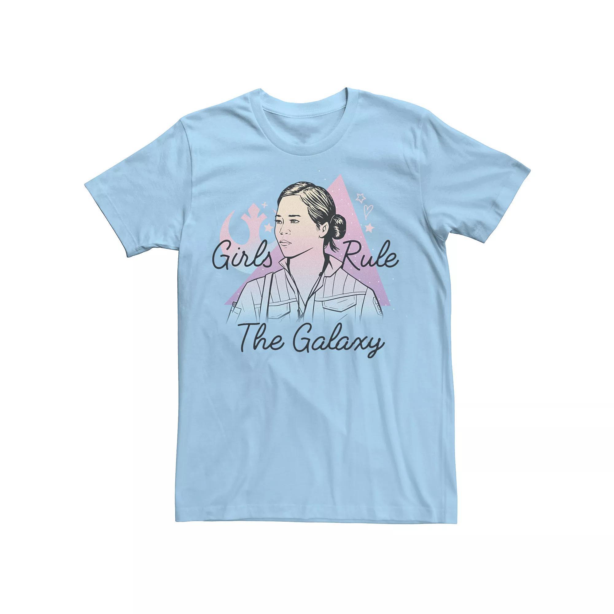 Men's Star Wars The Rise Of Skywalker Girls Rule The Galaxy Rose Tee, Size: XXL, Light Blue Product Image