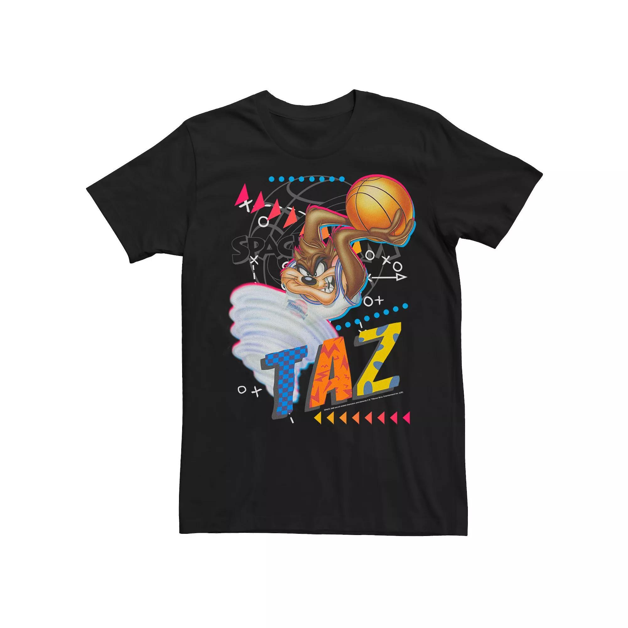 Men's Space Jam Taz Basketball Portrait Tee, Size: XL, Black Product Image