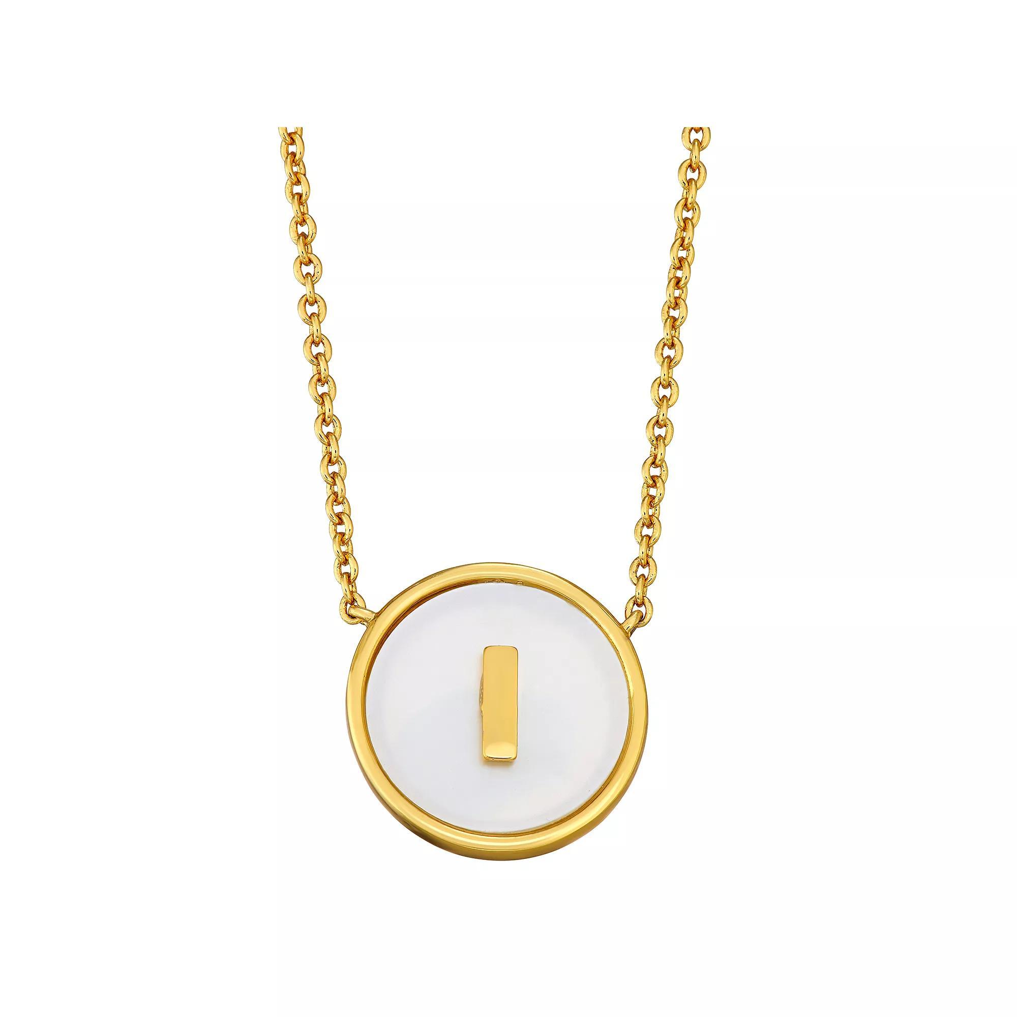 Mother of Pearl Initial Pendant Necklace, Women's, Size: 18" Product Image