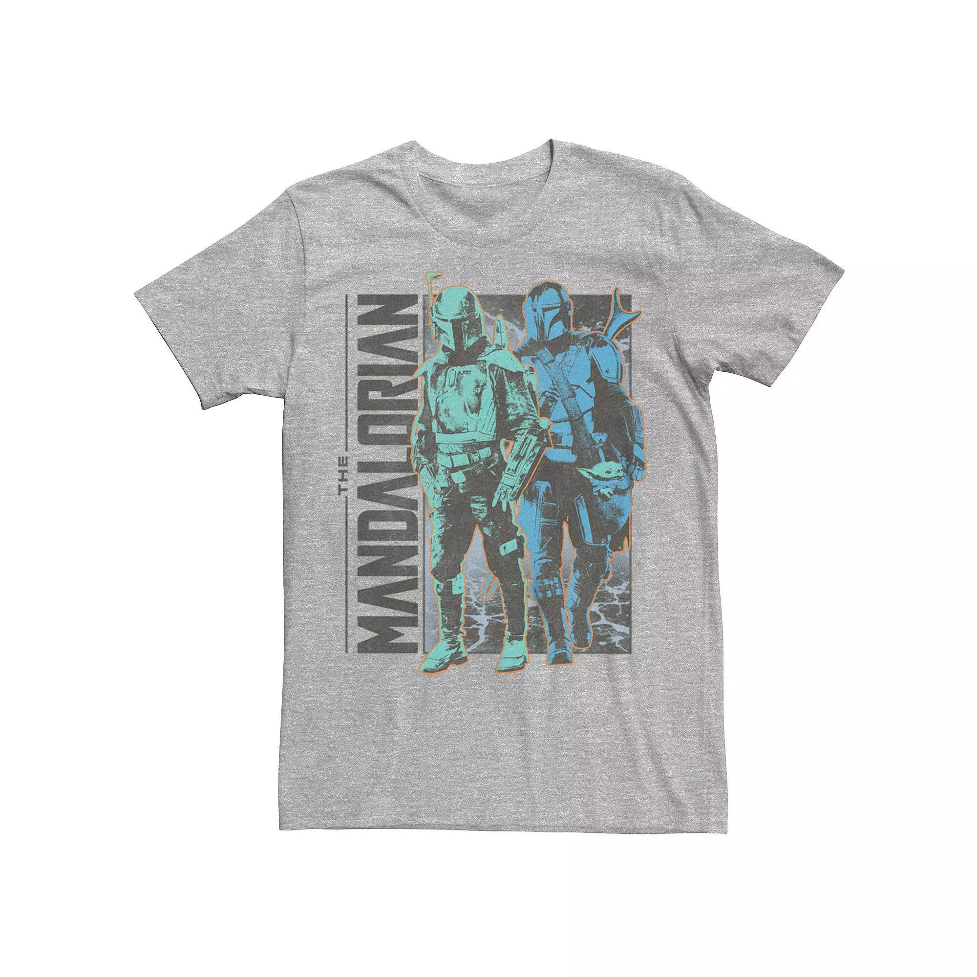 Men's Star Wars The Mandalorian Boba Fett And Grogu Graphic Tee, Size: XXL, Athletic Grey Product Image