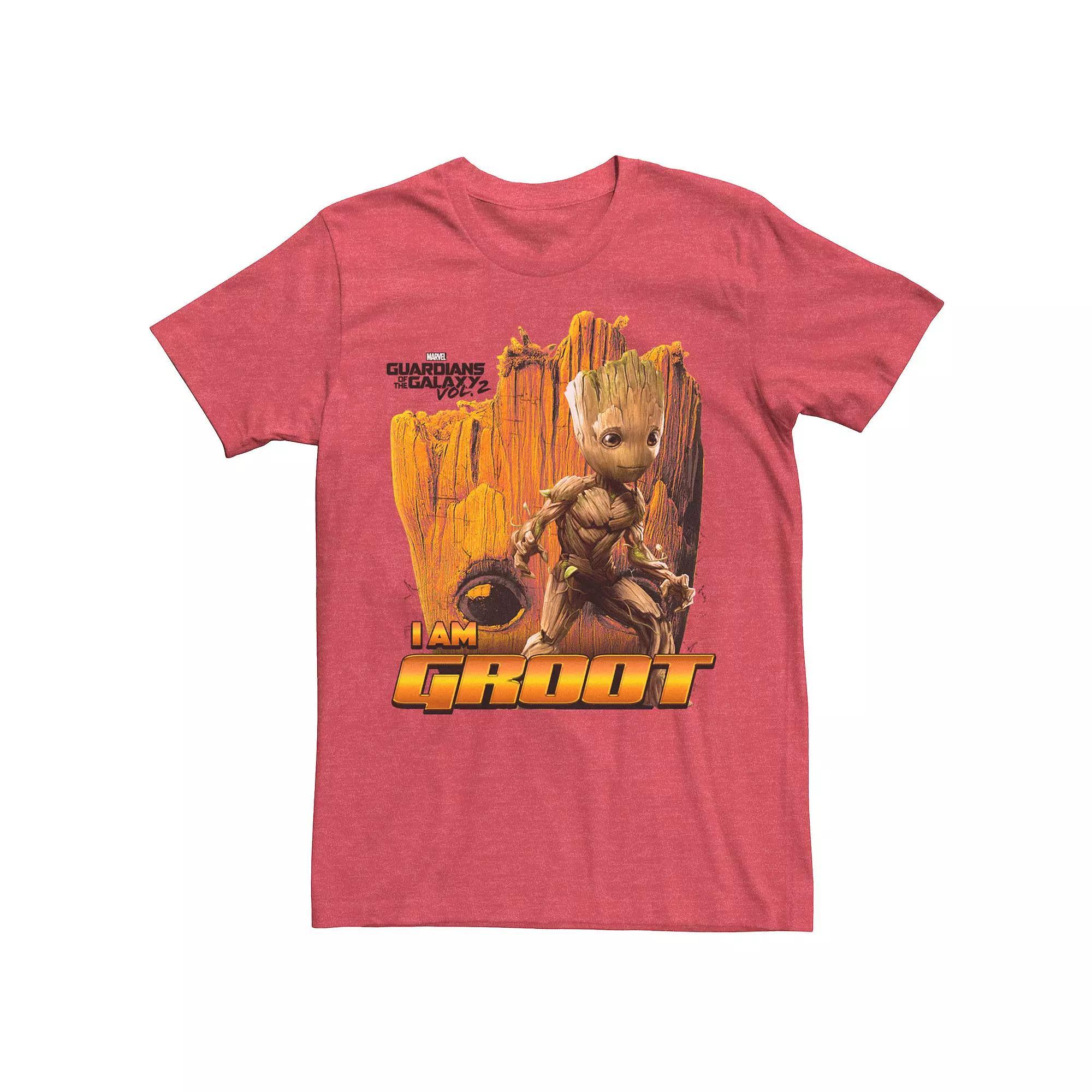 Men's Marvel I Am Groot Collage Portrait Graphic Tee, Size: Large, Red Grey Product Image