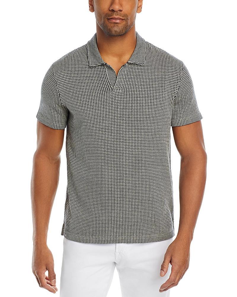 The Mens Store at Bloomingdales Houndstooth Cotton Knit Polo Shirt - Exclusive Product Image