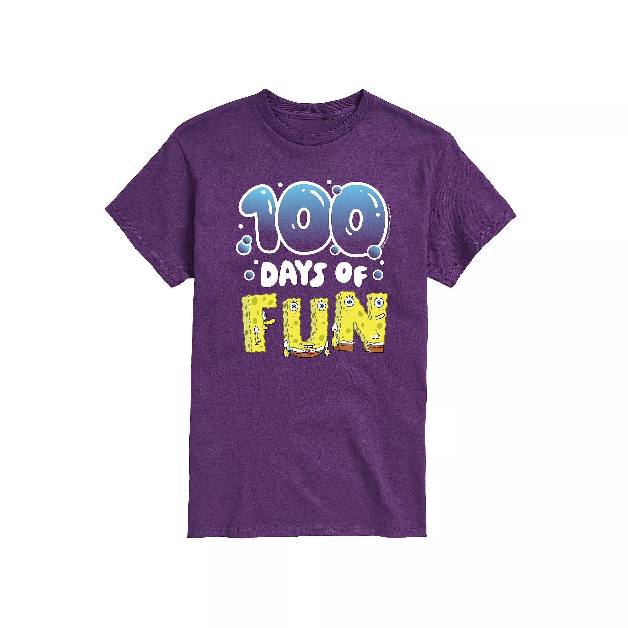 Mens SpongeBob SquarePants 100 Days Of Fun Graphic Tee Product Image