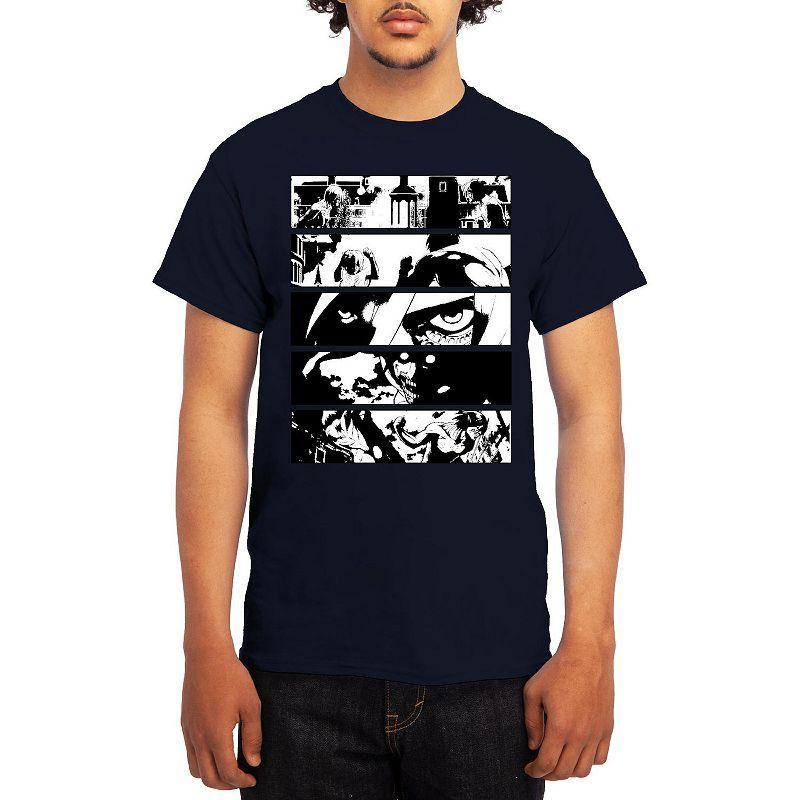 Men's Attack on Titan Black & White Battle Layout Tee, Size: XXL, Grey Red Product Image