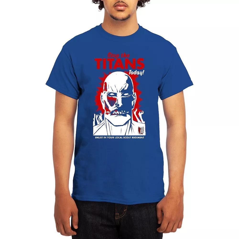 Men's Attack on Titan Titan Silhouette Sunset Tee, Size: Large, Turquoise Product Image