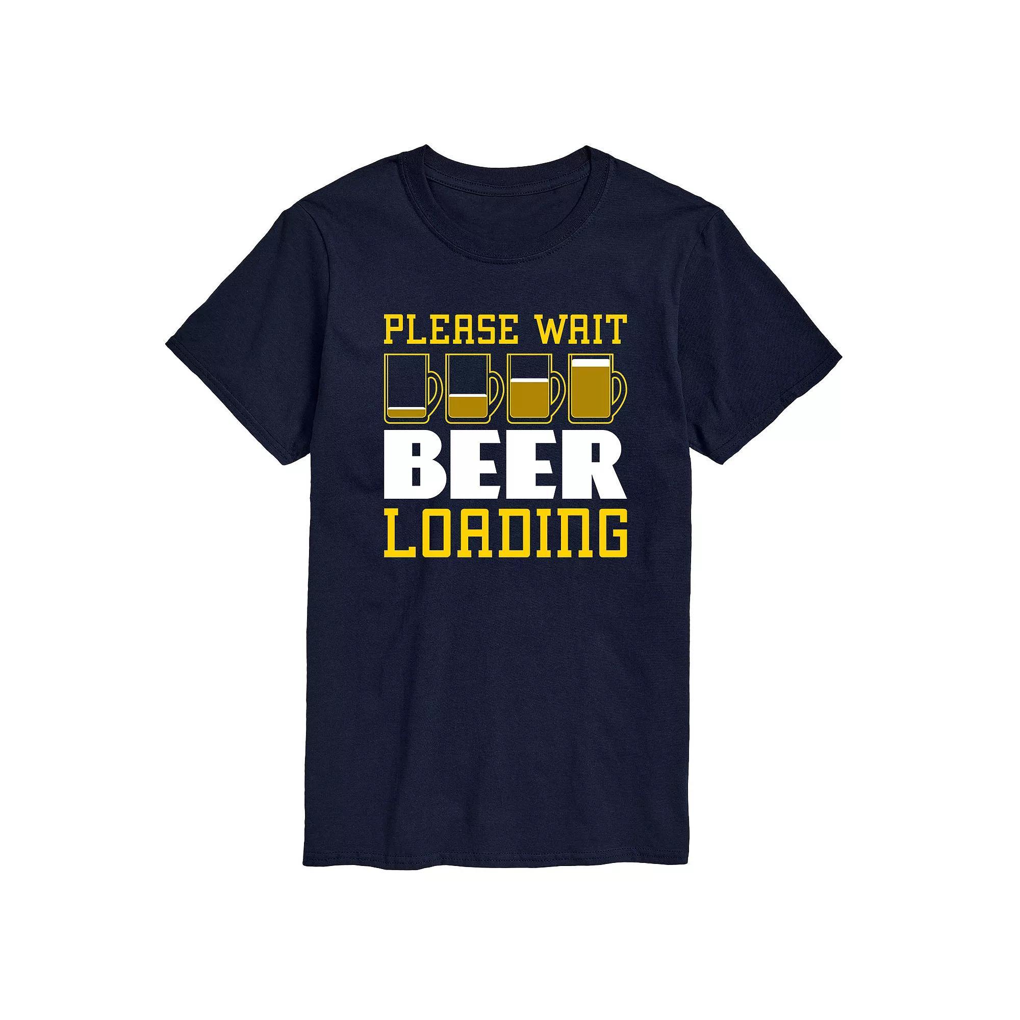 Mens Beer Loading Graphic Tee Blue Product Image