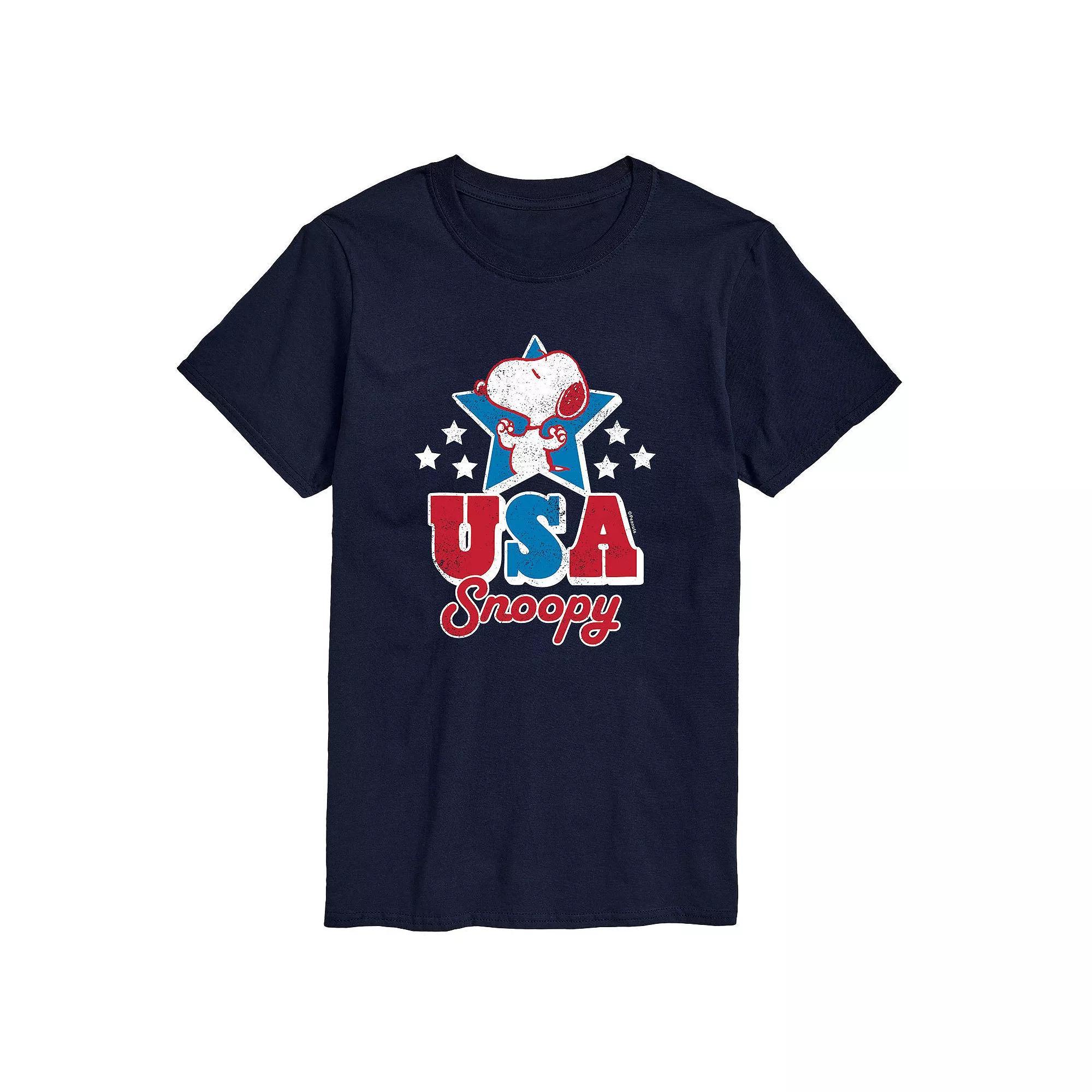 Men's Peanuts USA Snoopy Tee, Size: XS, Blue Product Image