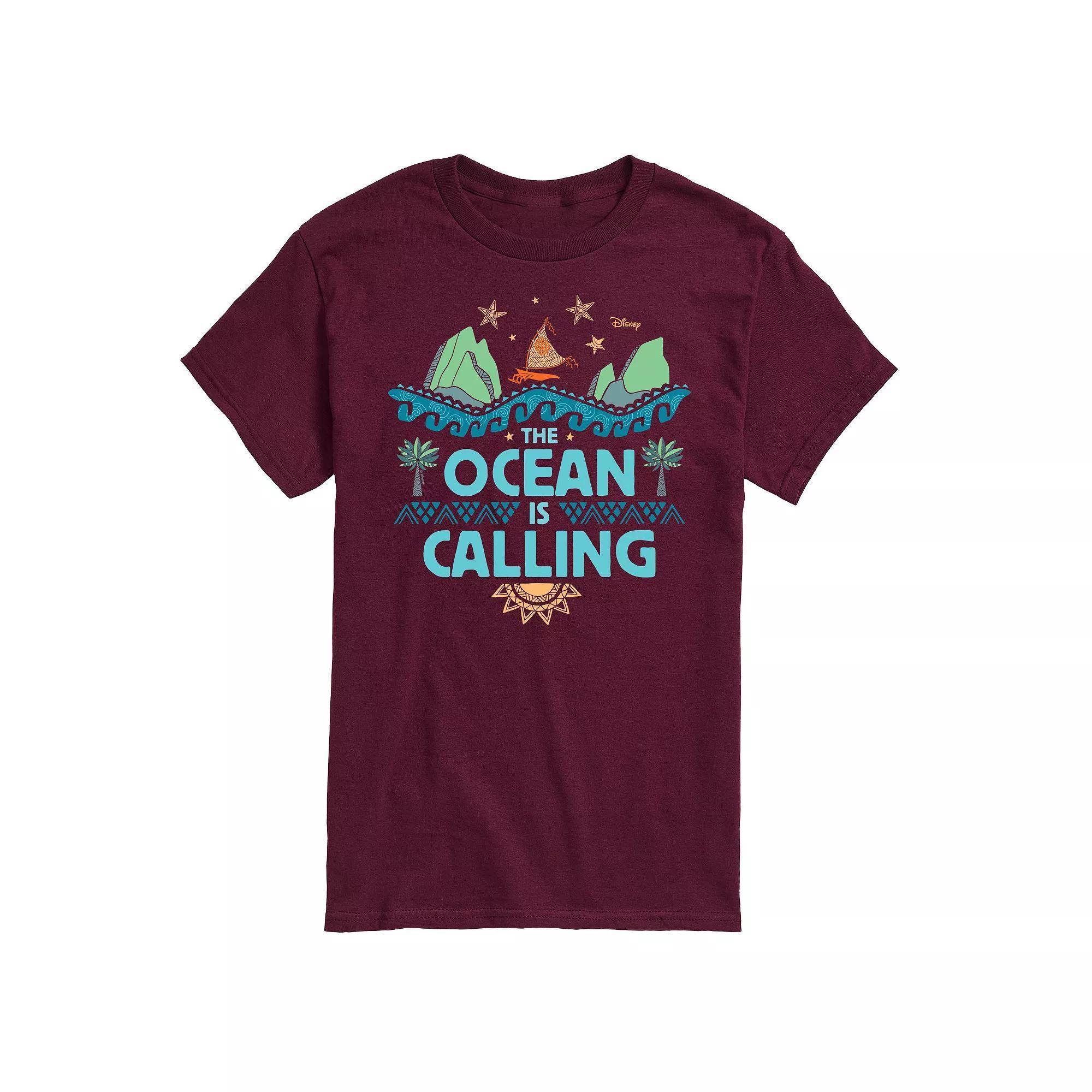 Disneys Moana Mens The Ocean Is Calling Graphic Tee Product Image
