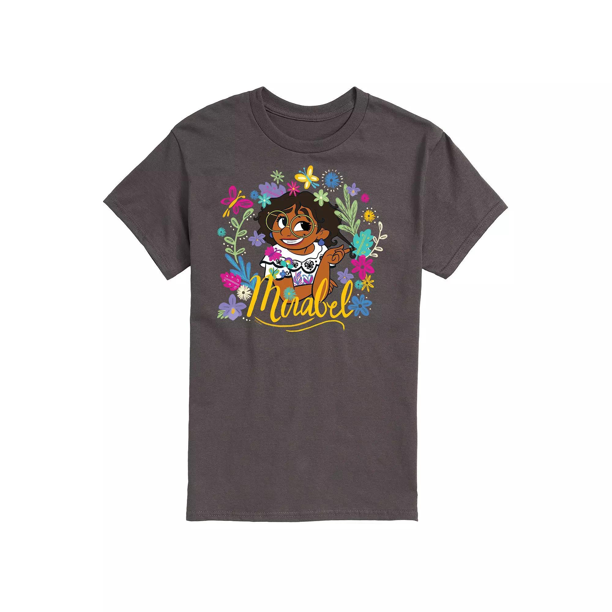 Disneys Encanto Mirabel Floral Mens Graphic Tee Grey Product Image