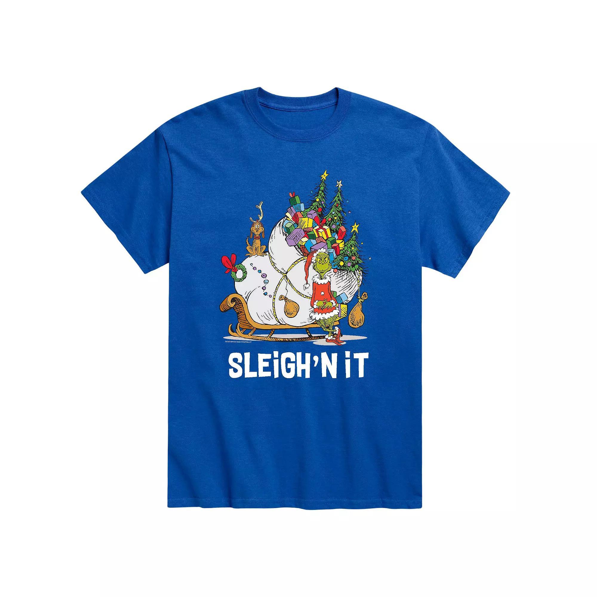 Mens Dr. Seuss The Grinch Sleighn Tee Athletic Grey Product Image