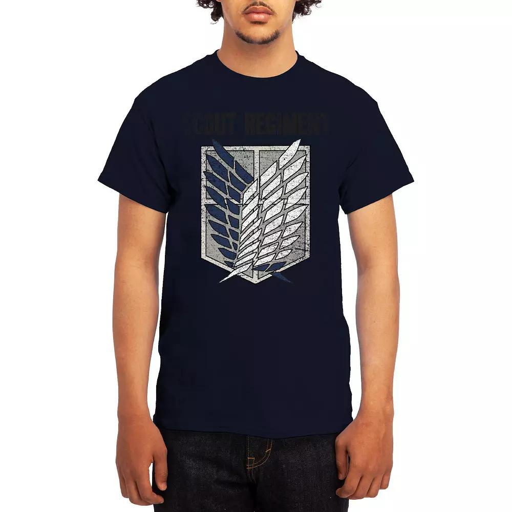 Men's Attack on Titan Distressed Survey Corps Emblem Tee, Boy's, Size: Medium, Blue Product Image