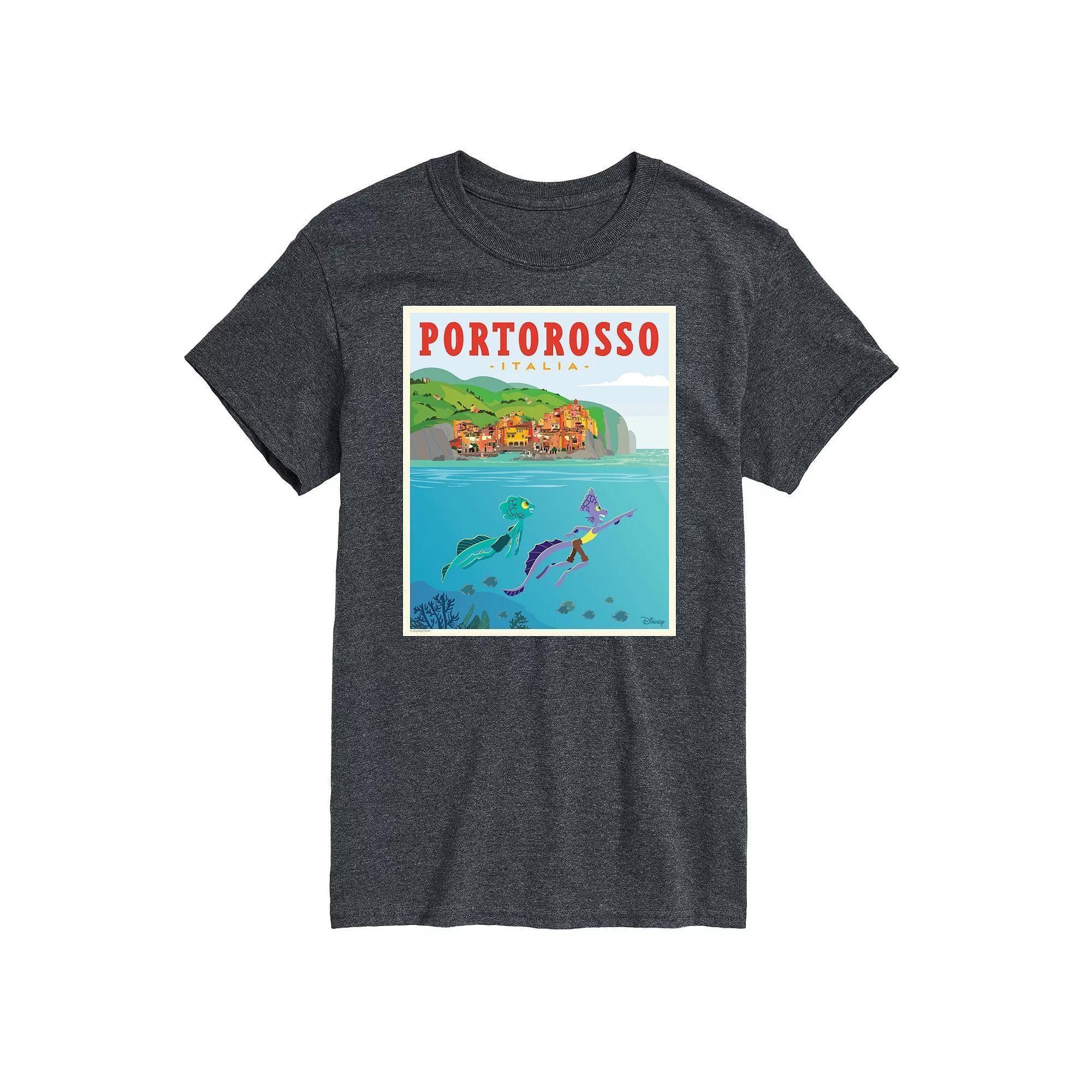 Disney / Pixars Luca Big & Tall Italy Postcard Graphic Tee, Mens Heather Grey Product Image