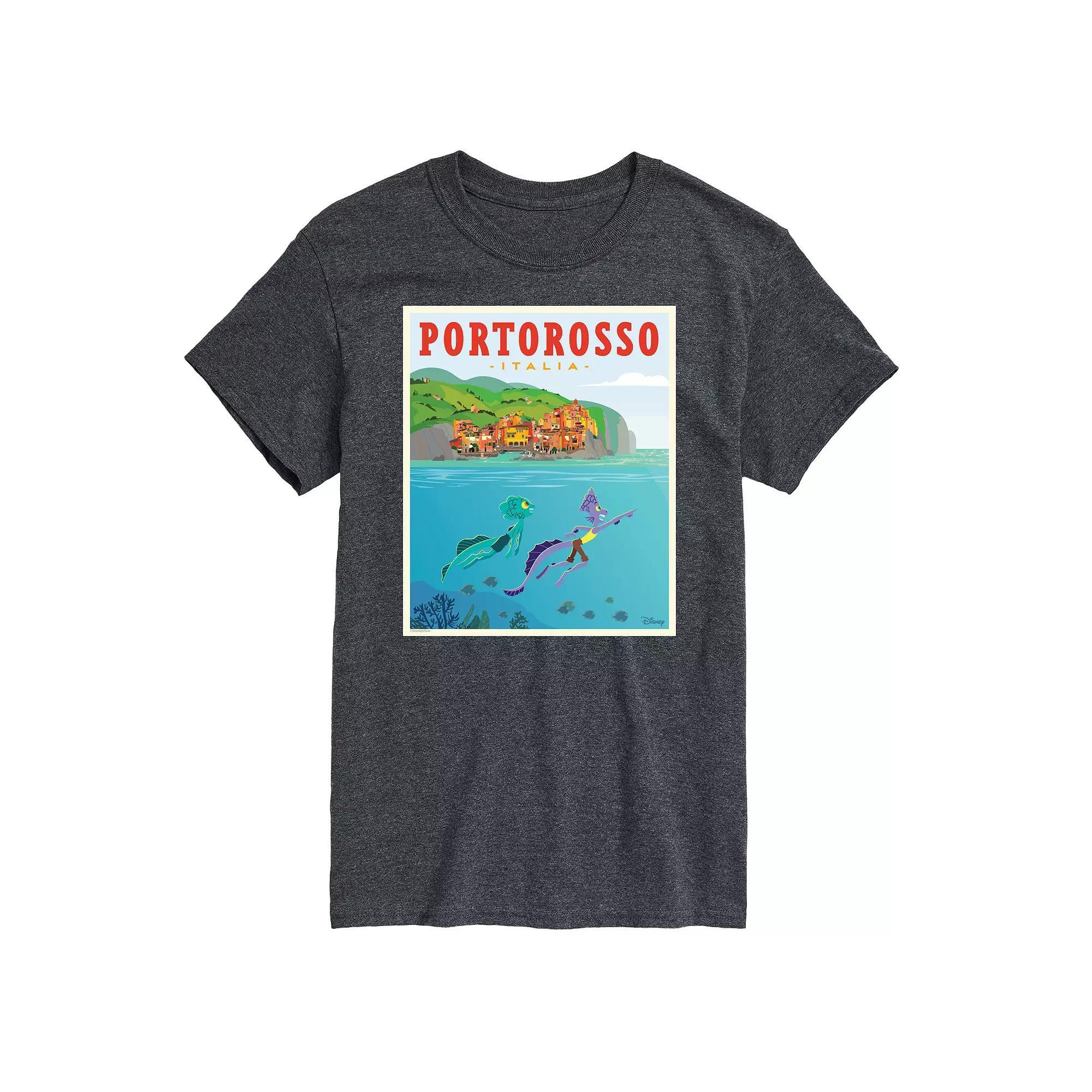 Disney / Pixars Luca Big & Tall Italy Postcard Graphic Tee, Mens Heather Grey Product Image