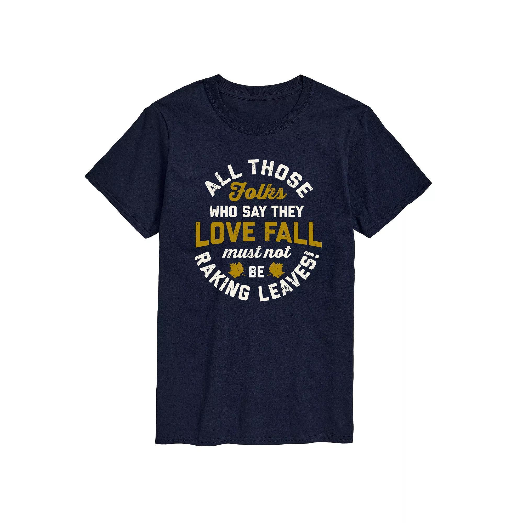 Big & Tall Raking Leaves Tee, Mens Blue Product Image