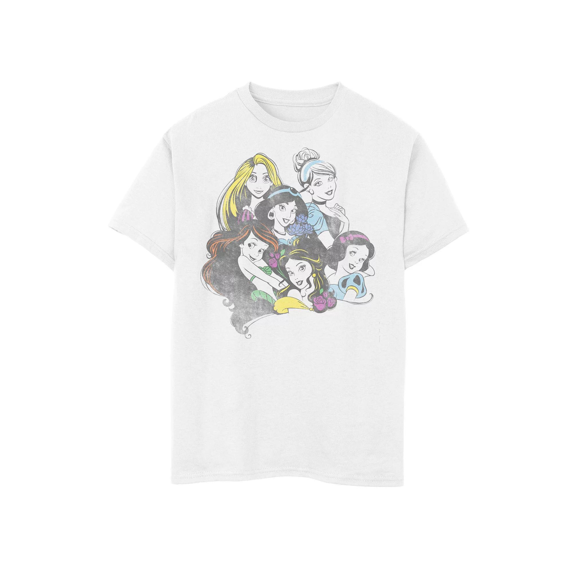 Mens Disney Princess Group Bold Color Pop Tee, Boys Product Image