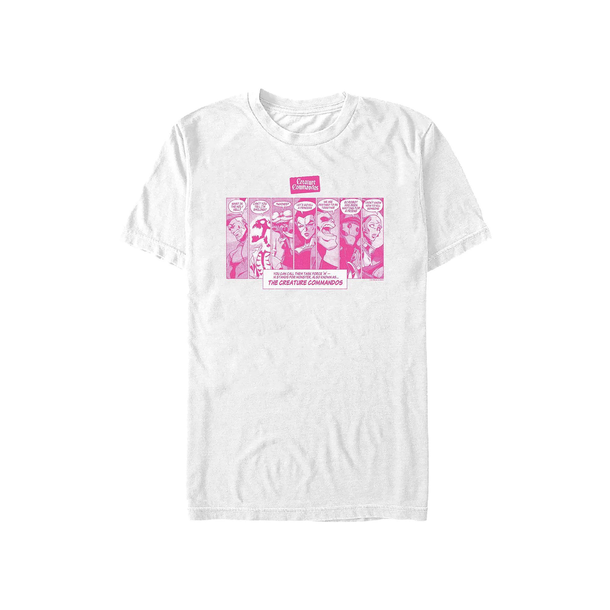 Men's Creature Commandos Comic Style Portraits Graphic Tee, Size: Medium, White Product Image