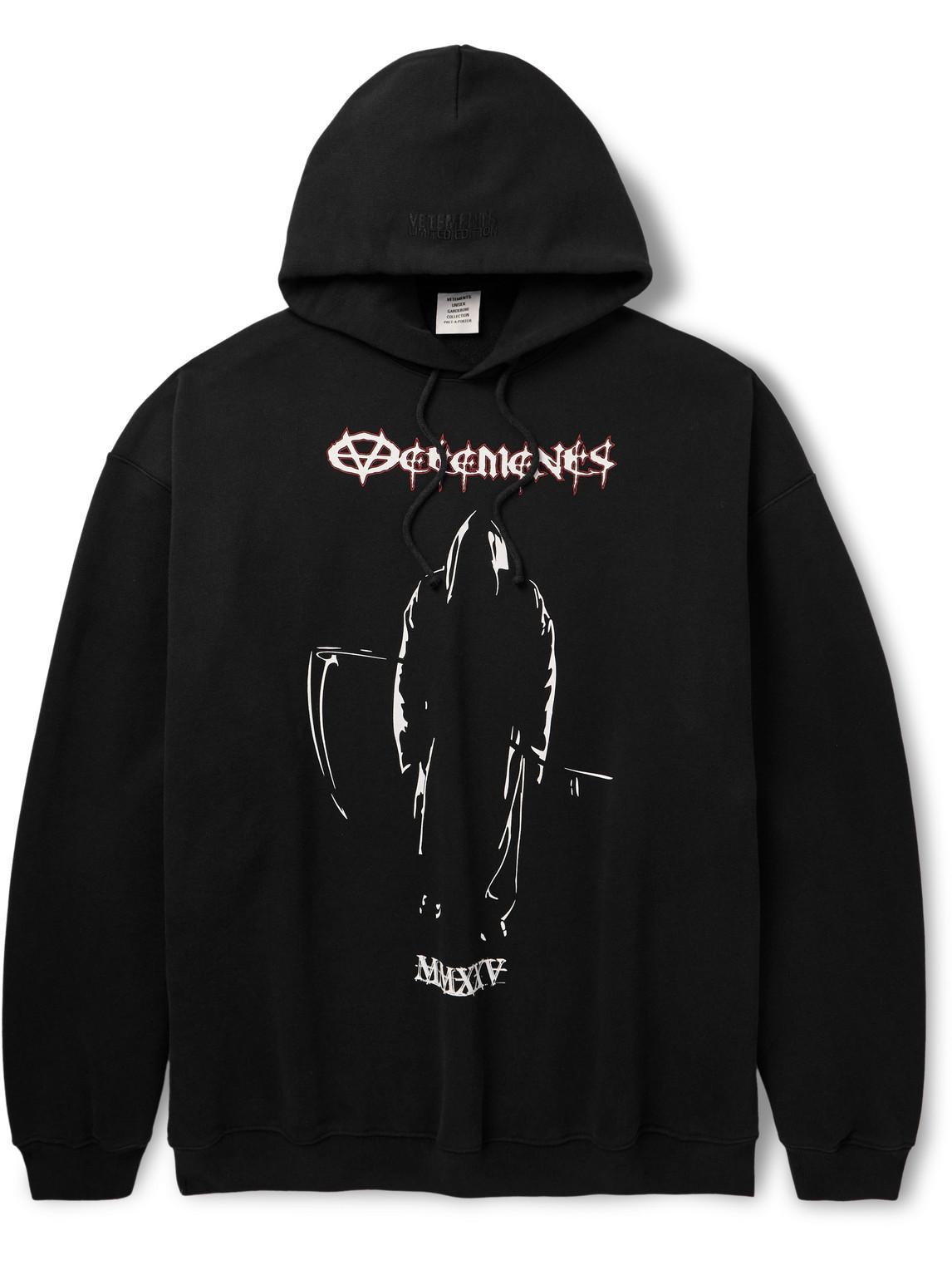 graphic-print cotton hoodie Product Image