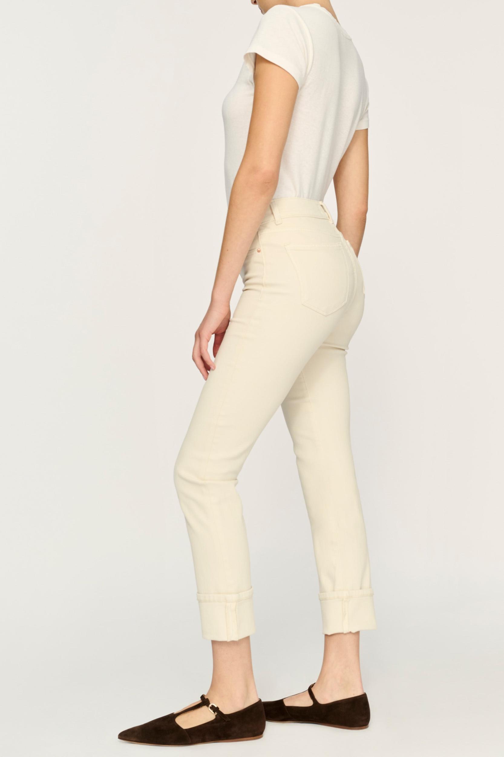 Mara Straight Mid Rise Instasculpt 27" Jeans - Flax Cuffed Product Image