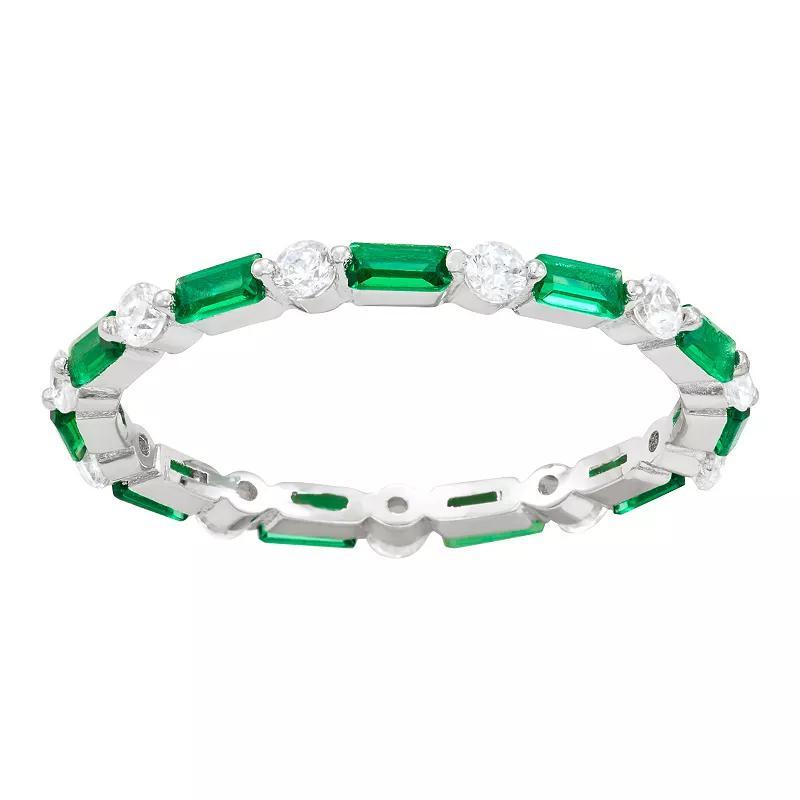 Contessa Di Capri Birthstone Eternity Ring, Women's, Size: 7, Sterling August Product Image