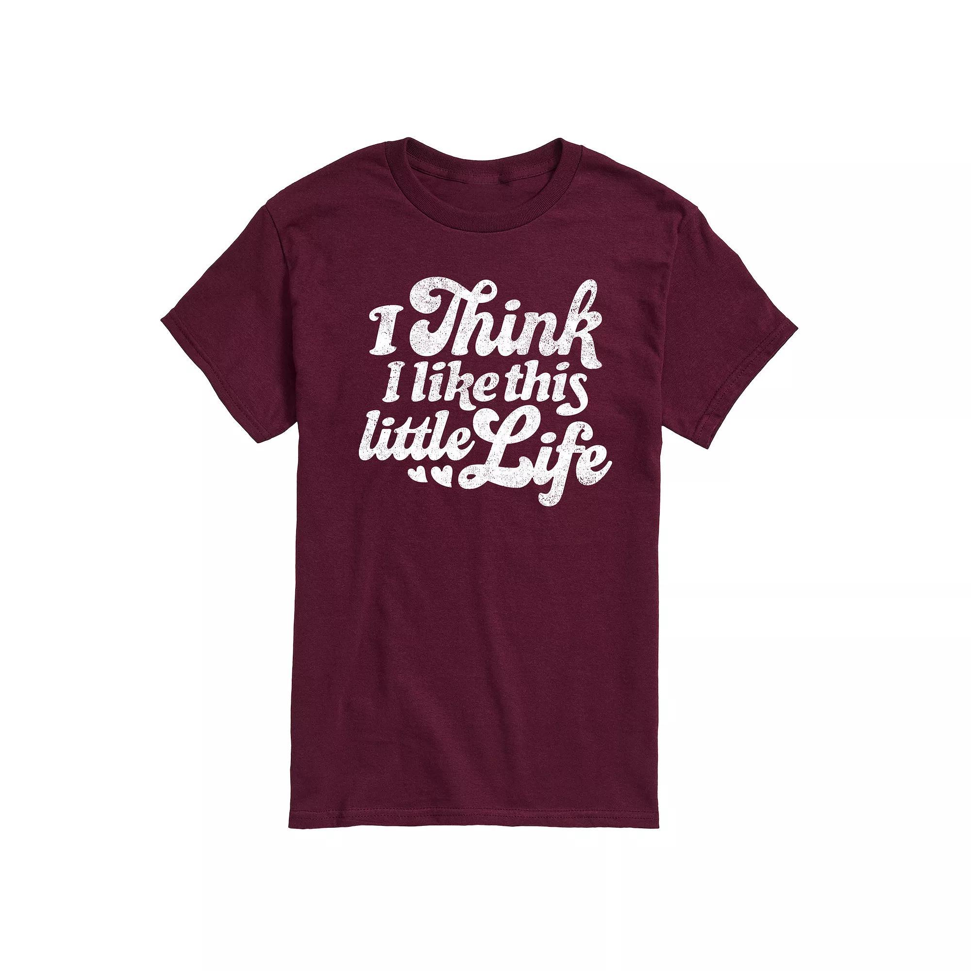 Men's I Think I Like This Little Life Graphic Tee, Size: Small, Grey Green Product Image