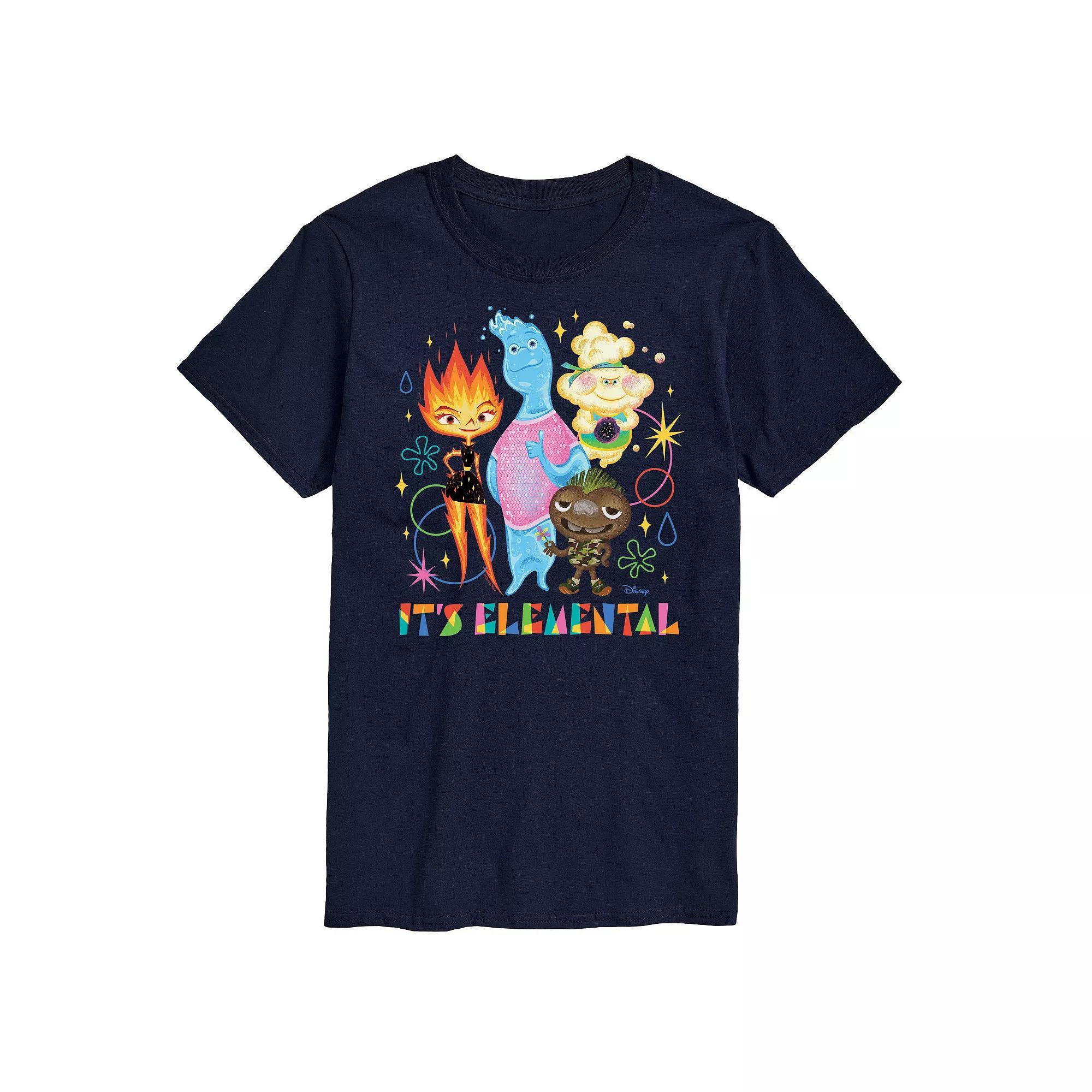 Disneys Elemental Big & Tall Its Elemental Graphic Tee, Mens Blue Product Image