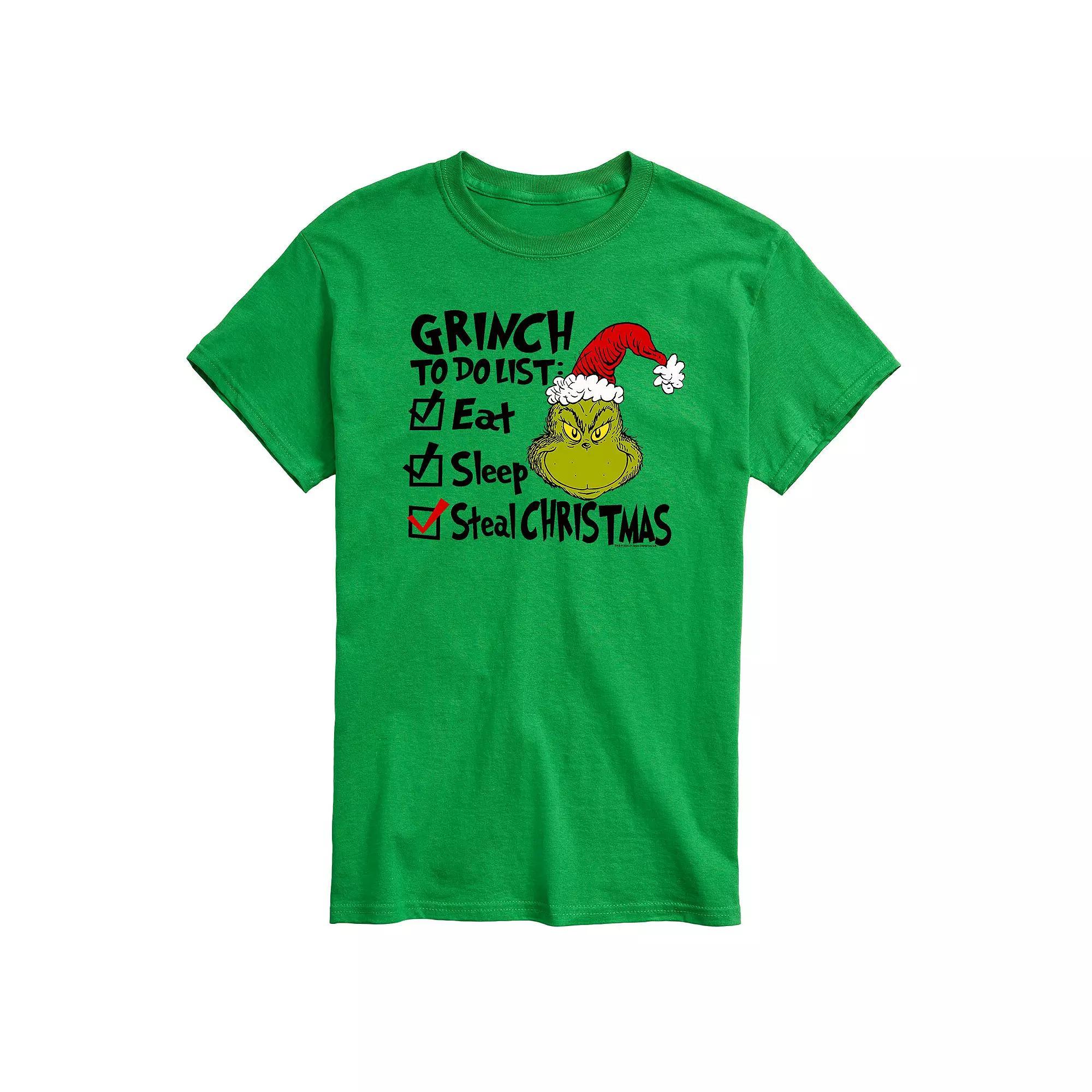 Men's Dr. Seuss The Grinch To Do Tee, Size: Large, Green Product Image