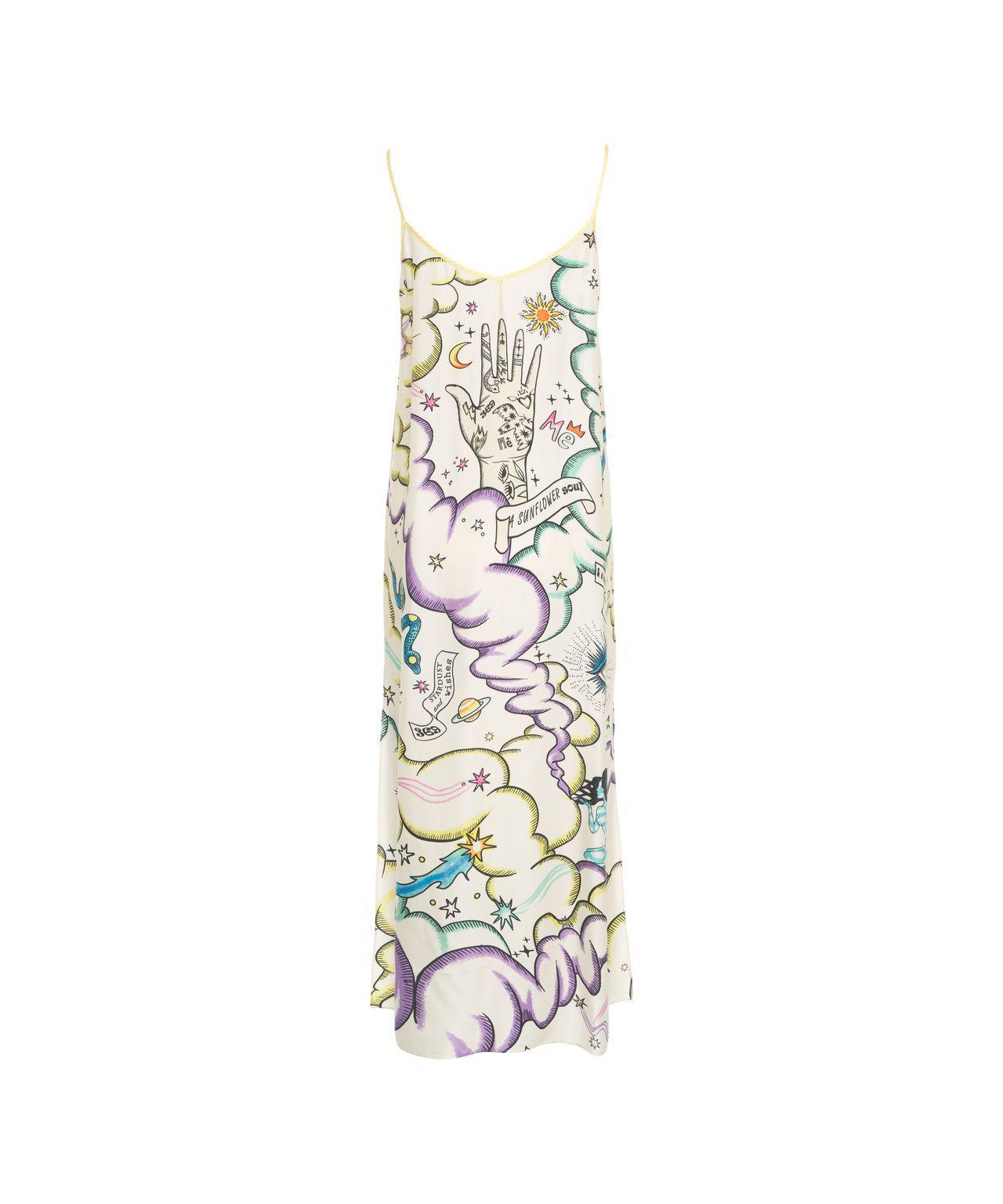 Satin dress with print Product Image
