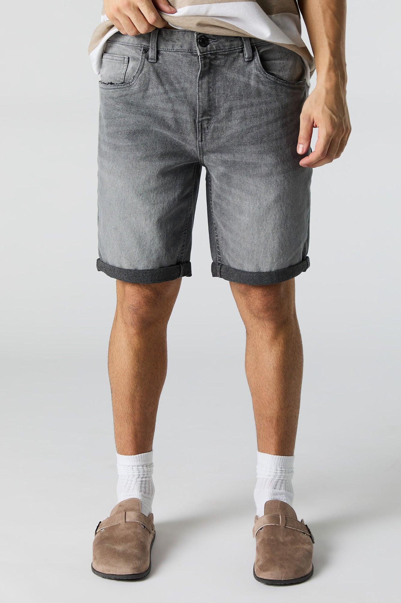 Stretch Denim Rolled Hem Short Male Product Image