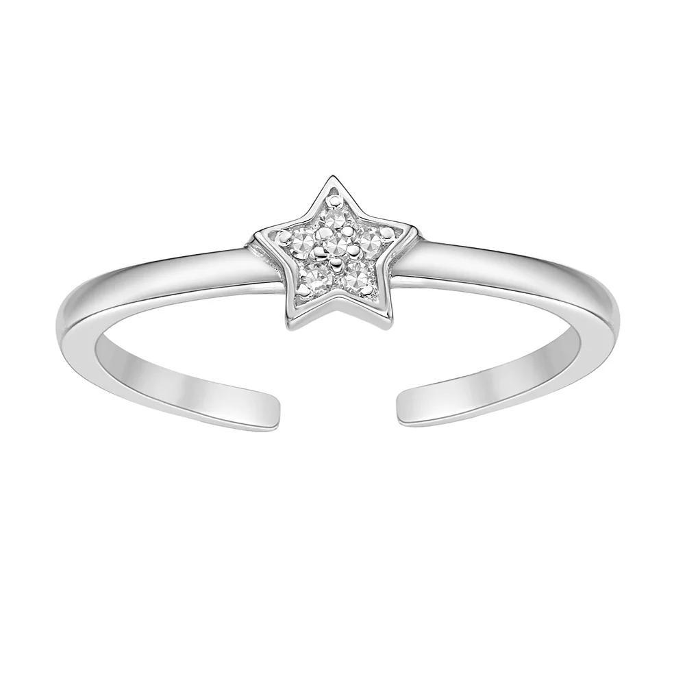 Lila Moon Sterling Silver Diamond Accent Star Toe Ring, Women's Product Image