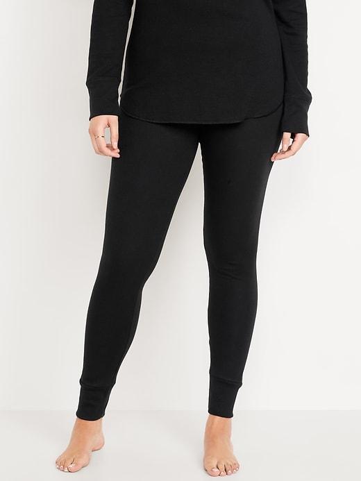 High-Waisted Waffle Pajama Leggings Product Image