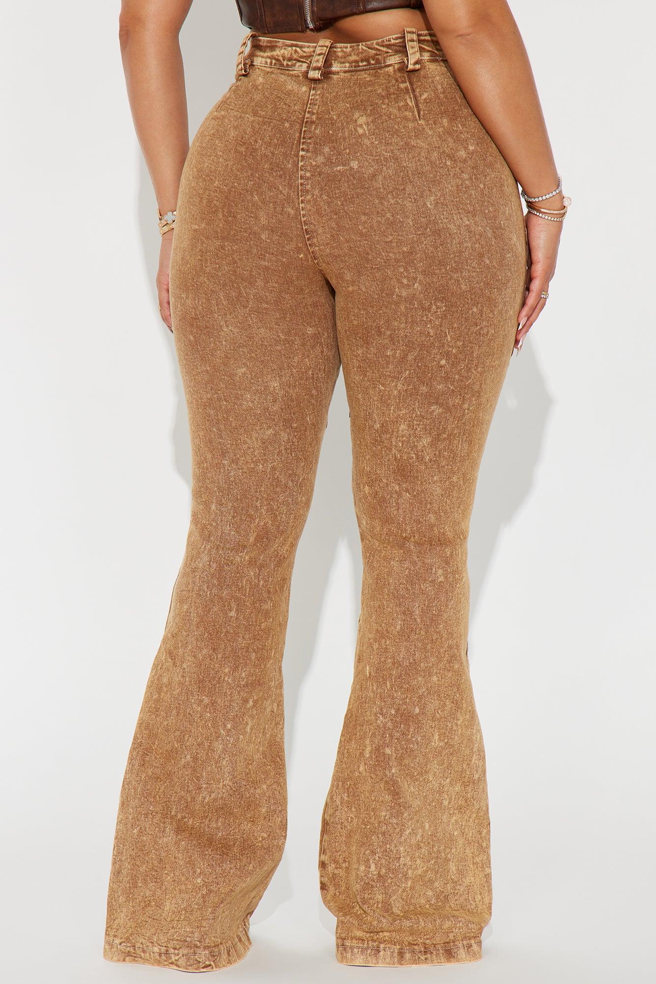 Flaunt It Washed Flare Pant - Taupe Product Image