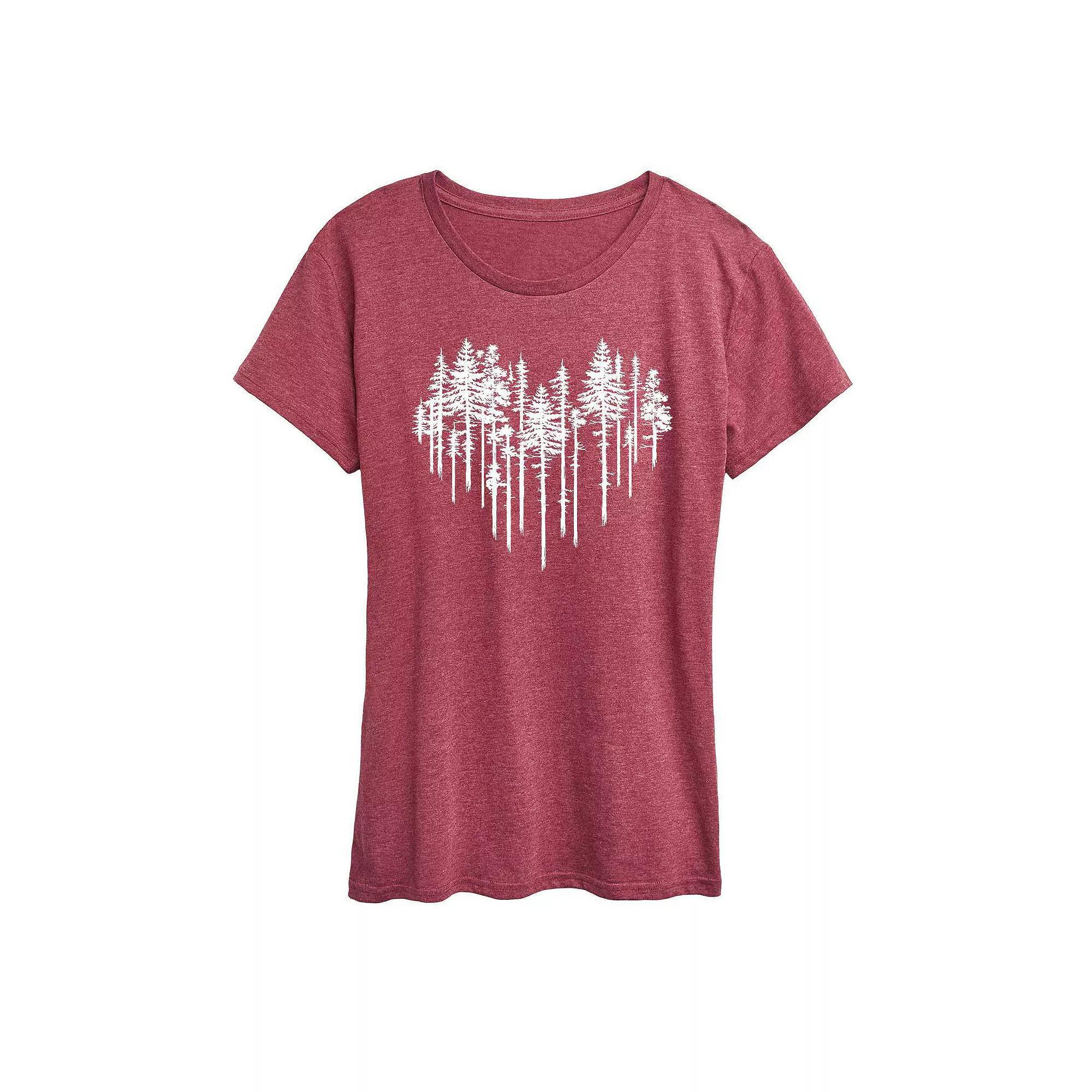 Womens Heart Trees Graphic Tee, Girls Grey Blue Product Image