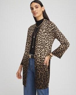 Flared Sleeve Leopard Cardigan Product Image