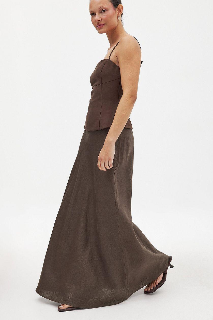 Linen A-line Maxi Skirt Product Image