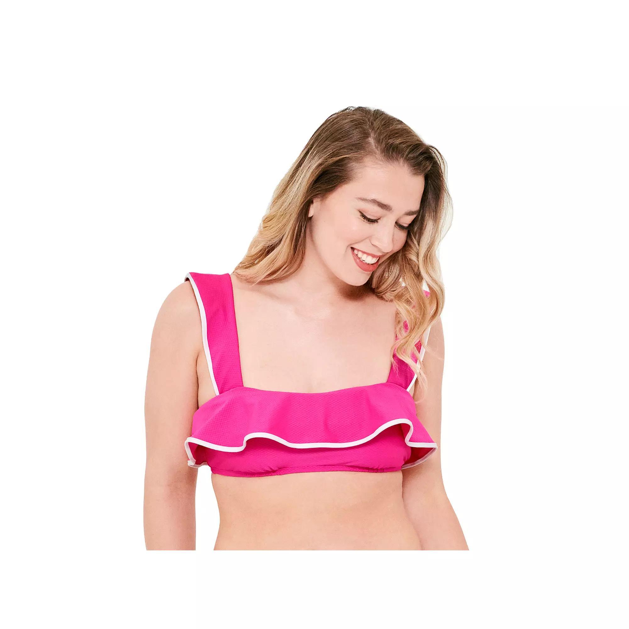 Women's Freshwater Ruffle Bikini Swim Top, Size: XXL, Picque Bubblegum Product Image
