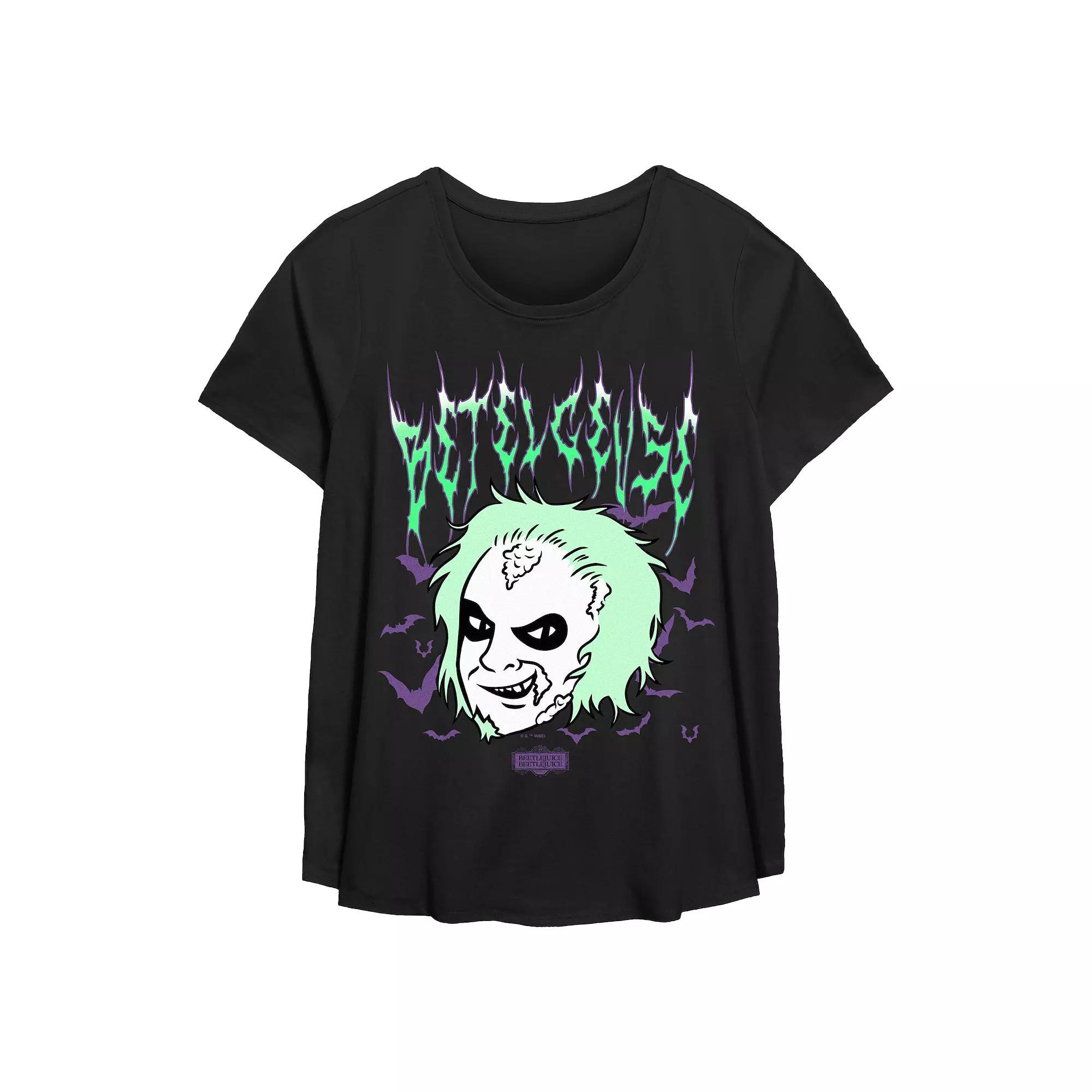 Plus Size Beetlejuice 2 Betelgeuse Black Metal Flowy Graphic Tee, Women's, Size: 5XL Product Image