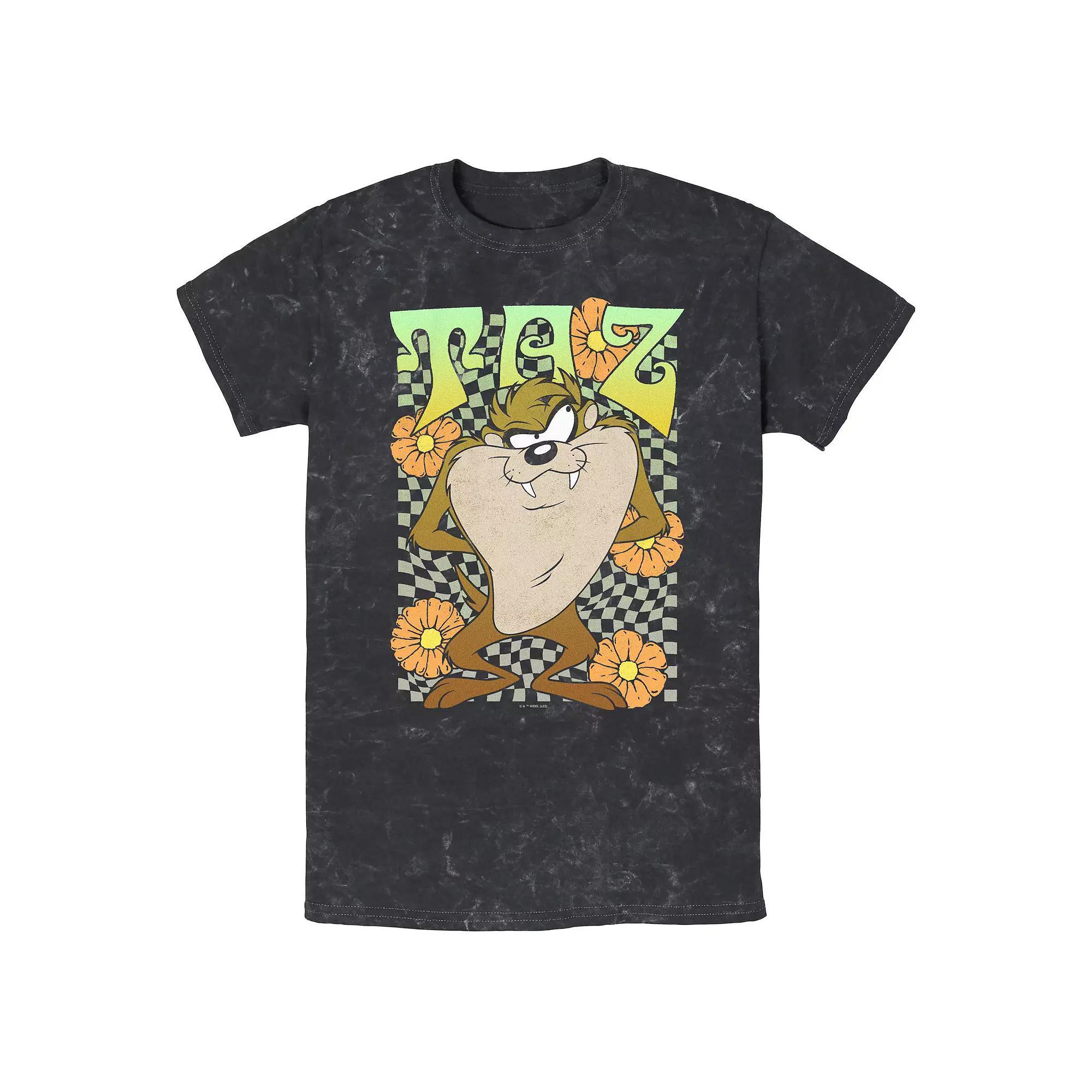 Men's Looney Tunes Springtime Taz Mineral Wash Graphic Tee, Size: Large, Black Product Image