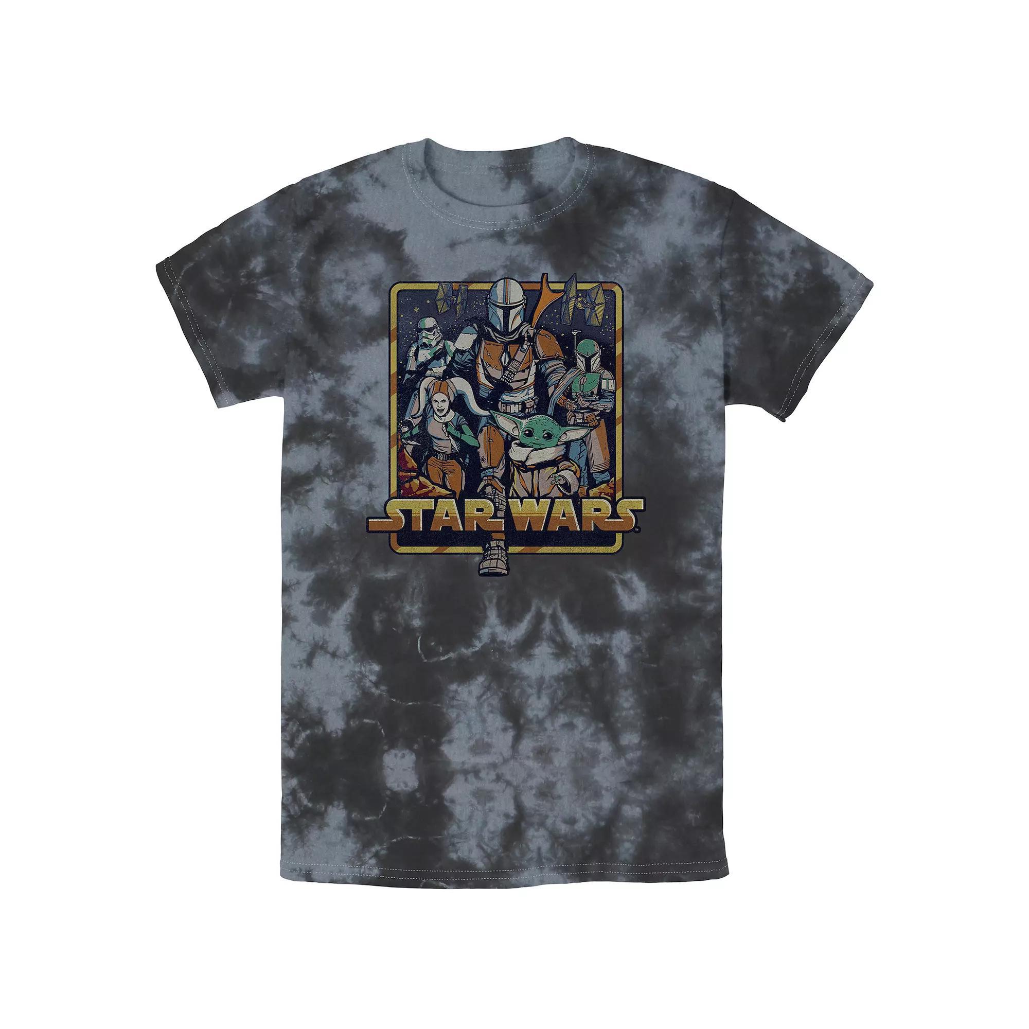 Men's Star Wars The Mandalorian Bo-Katan TIE Fighters Vaporwave Graphic Tee, Size: XL, Black Grey Product Image
