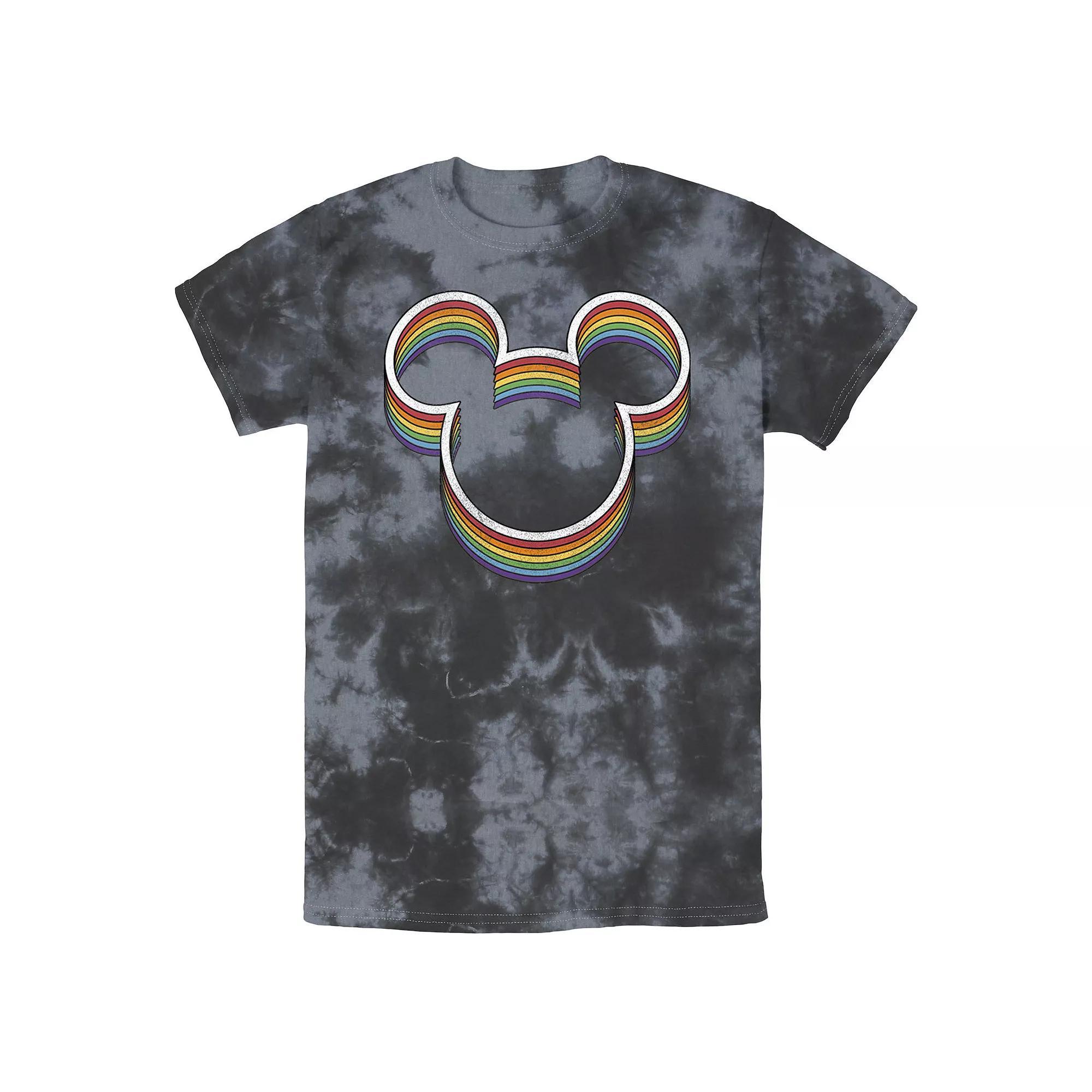Disney's Mickey Mouse Rainbow Ears Men's Graphic Tee, Size: Medium, Black Grey Product Image